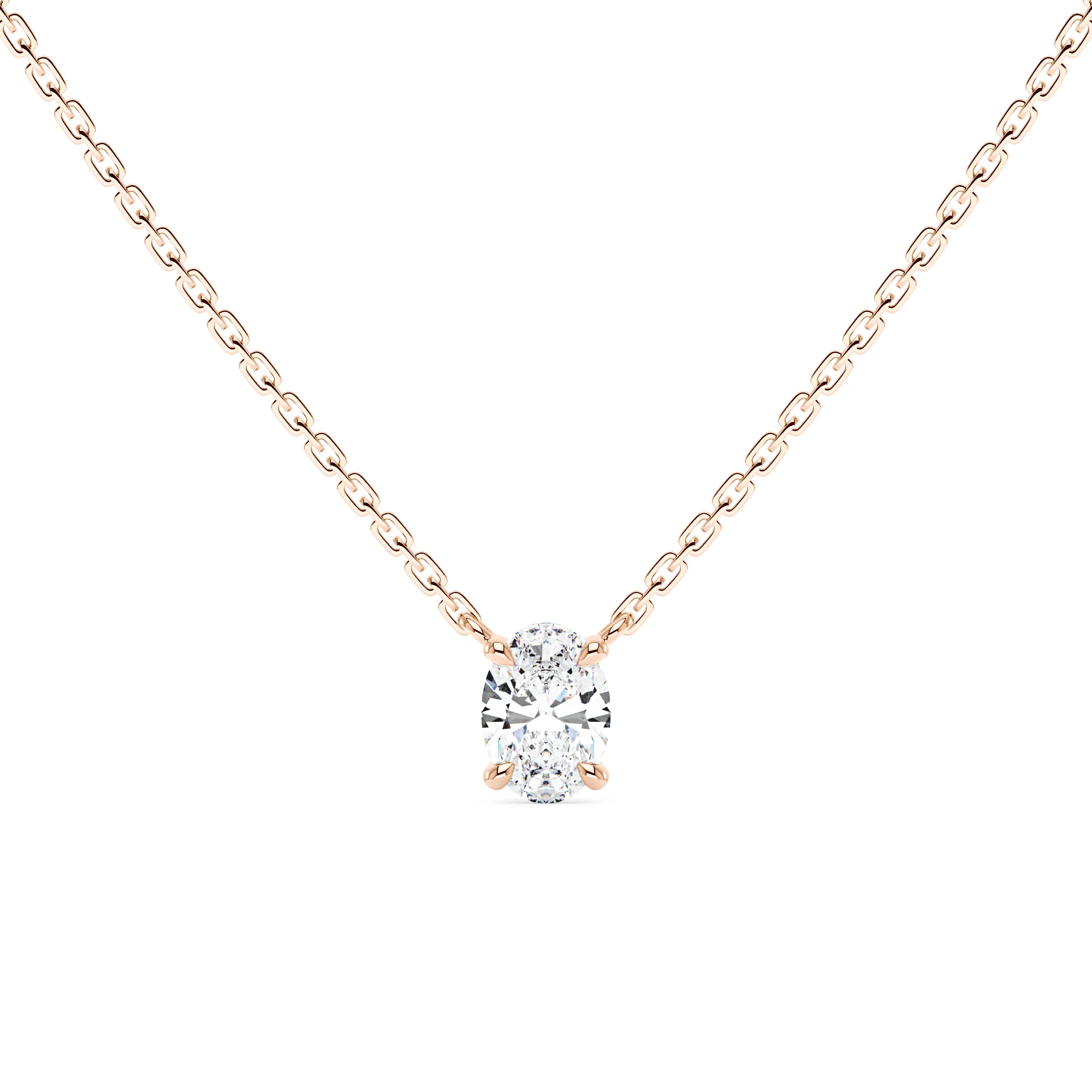 Oval Moissanite Pendant Necklace - Image 7