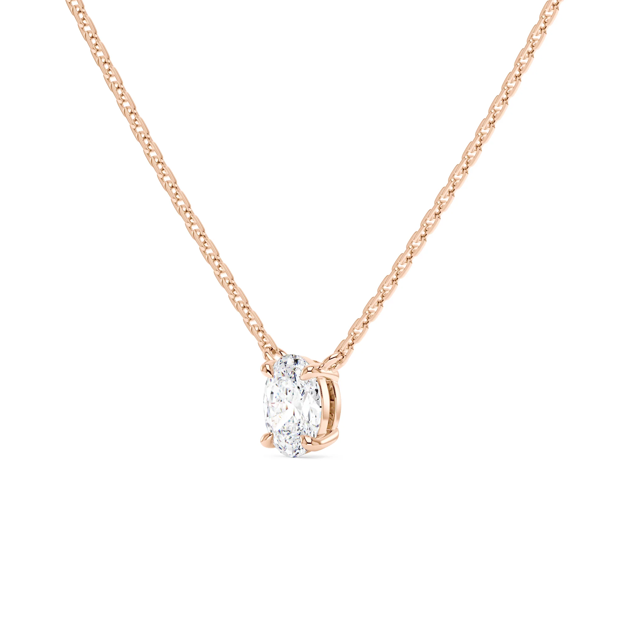 Oval Moissanite Pendant Necklace - Image 8