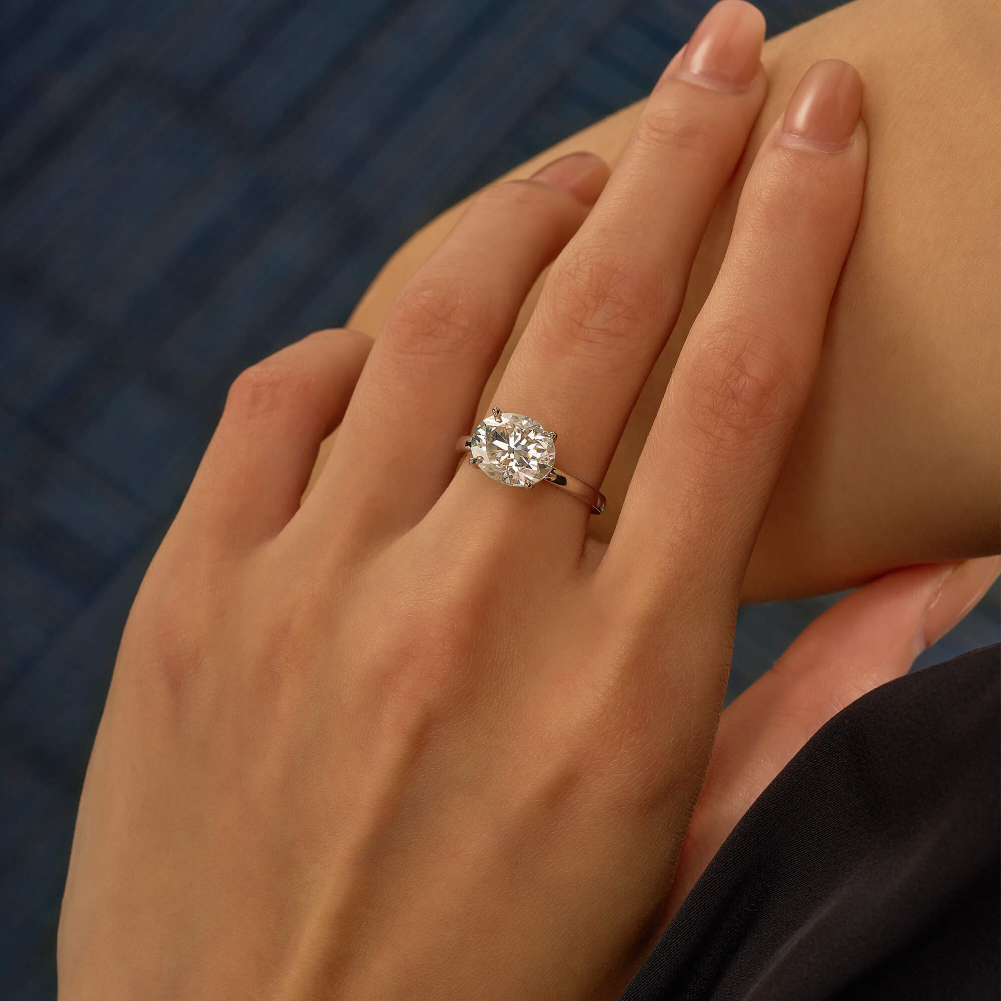 Oval Moissanite Solitaire Engagement Ring - Image 11
