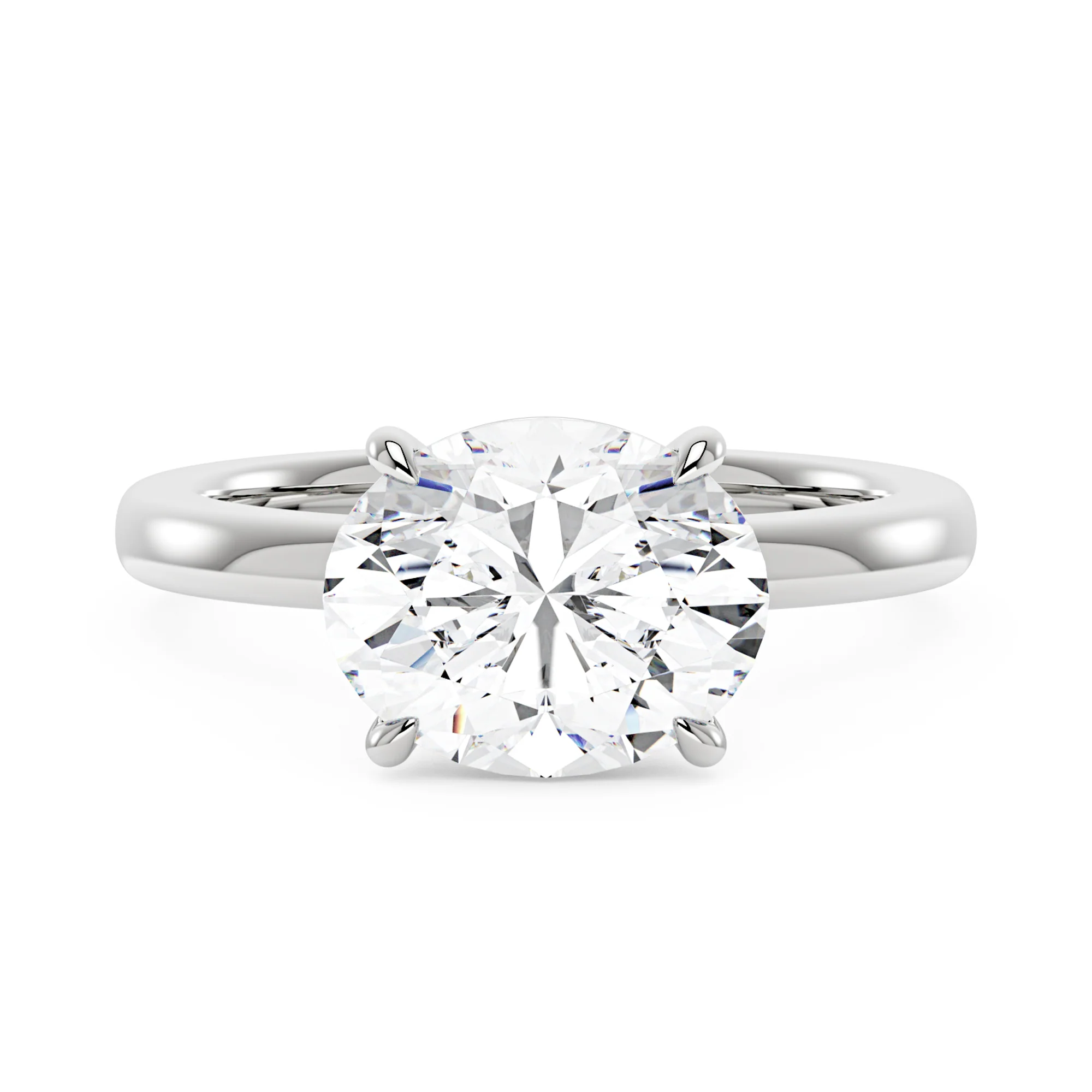 Oval Moissanite Solitaire Engagement Ring - Image 4