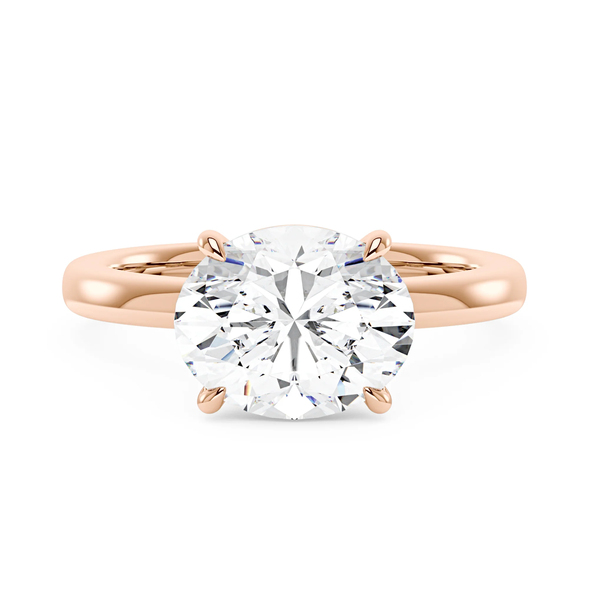 Oval Moissanite Solitaire Engagement Ring - Image 7