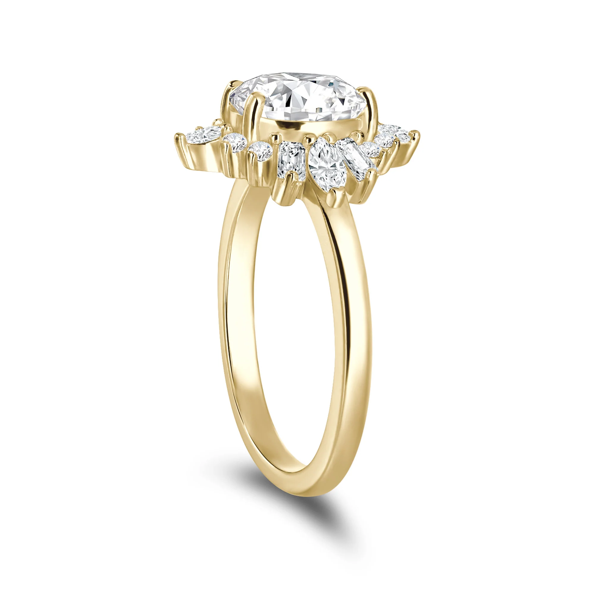 Oval Moissanite Cluster Ring - Image 5
