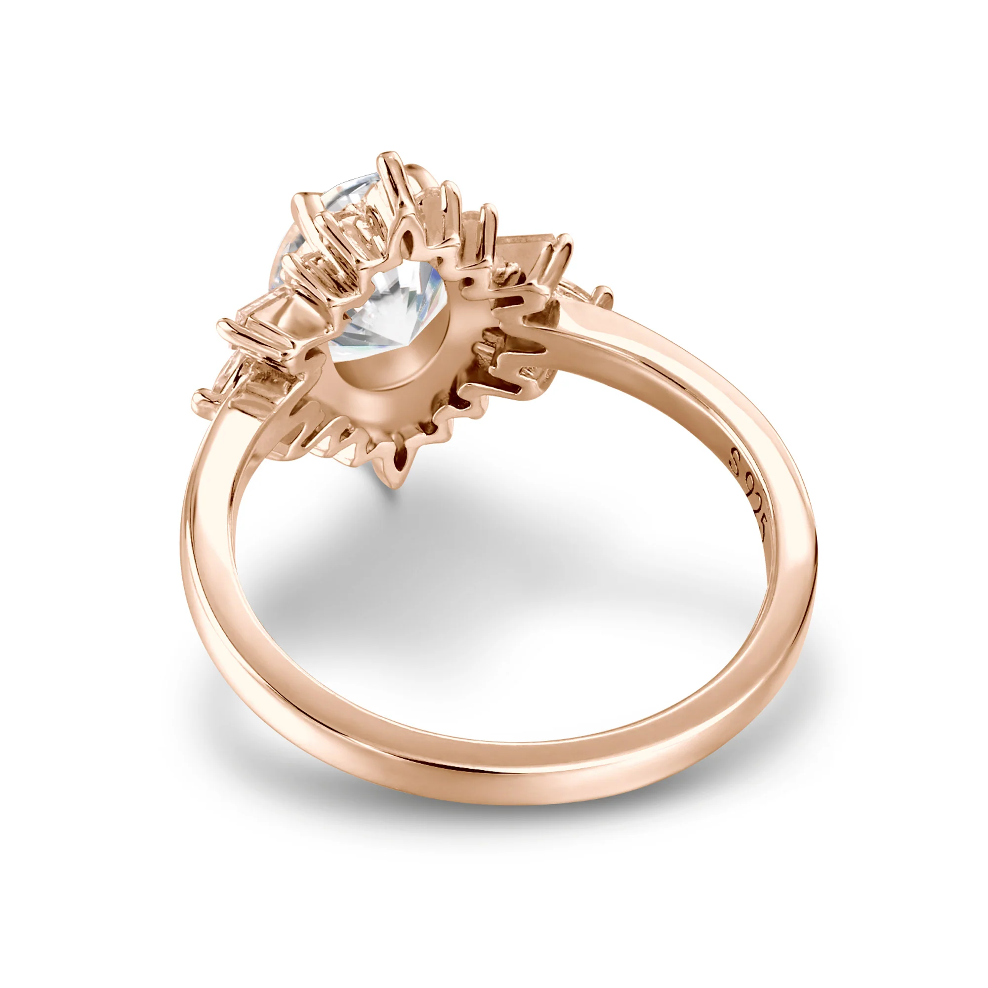 Oval Moissanite Cluster Ring - Image 9