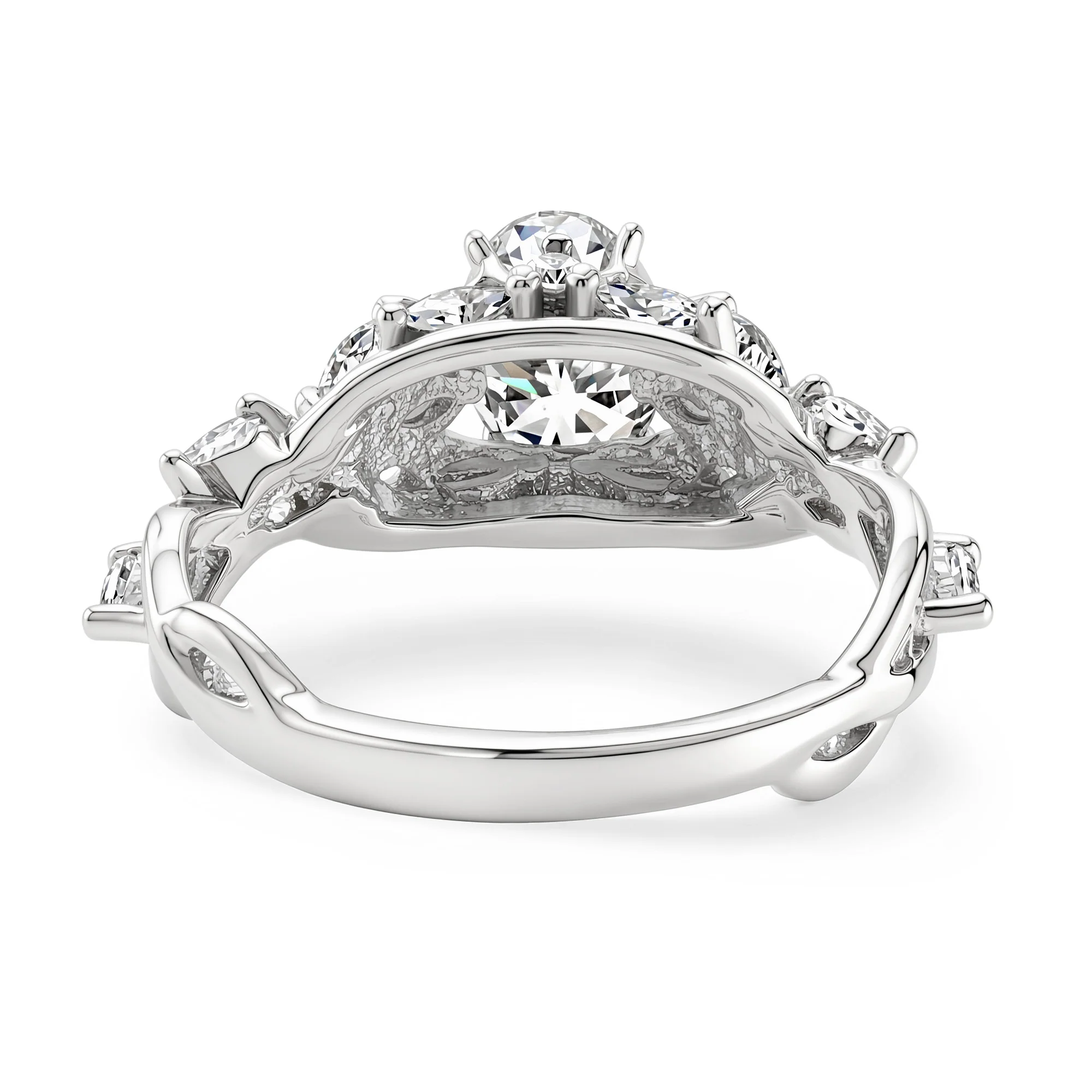 Oval Secret Garden Moissanite Engagement Ring - Image 3