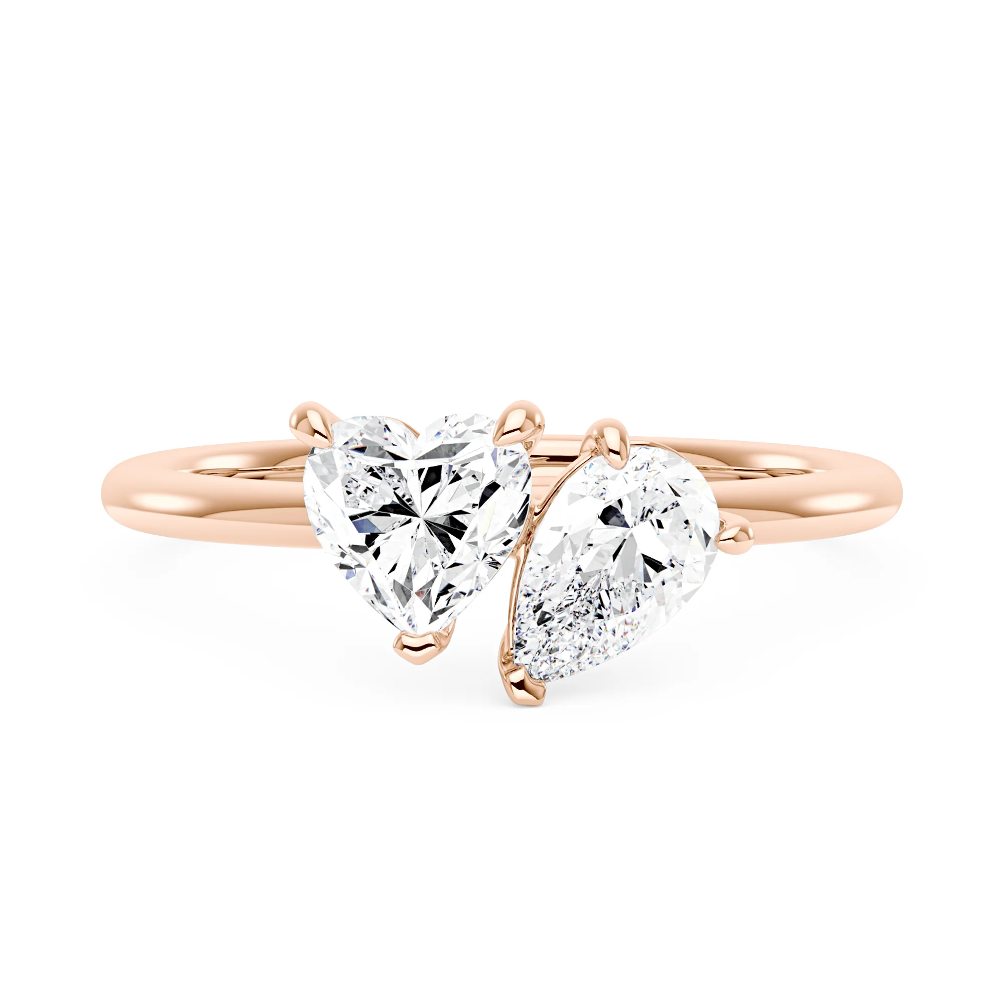 Pear Heart Moissanite Toi et Moi Ring - Image 7