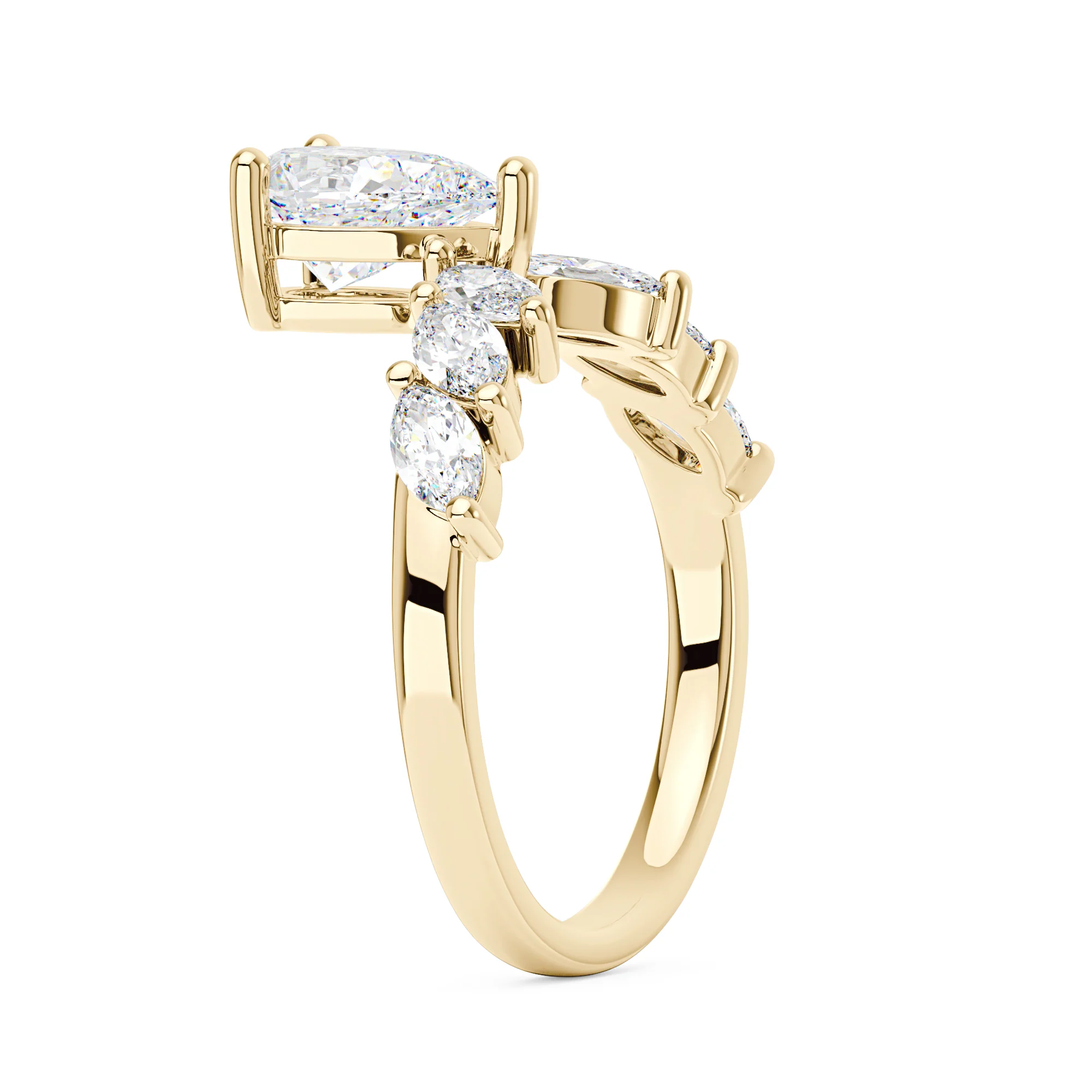 Pear and Marquise Moissanite Ring - Image 5