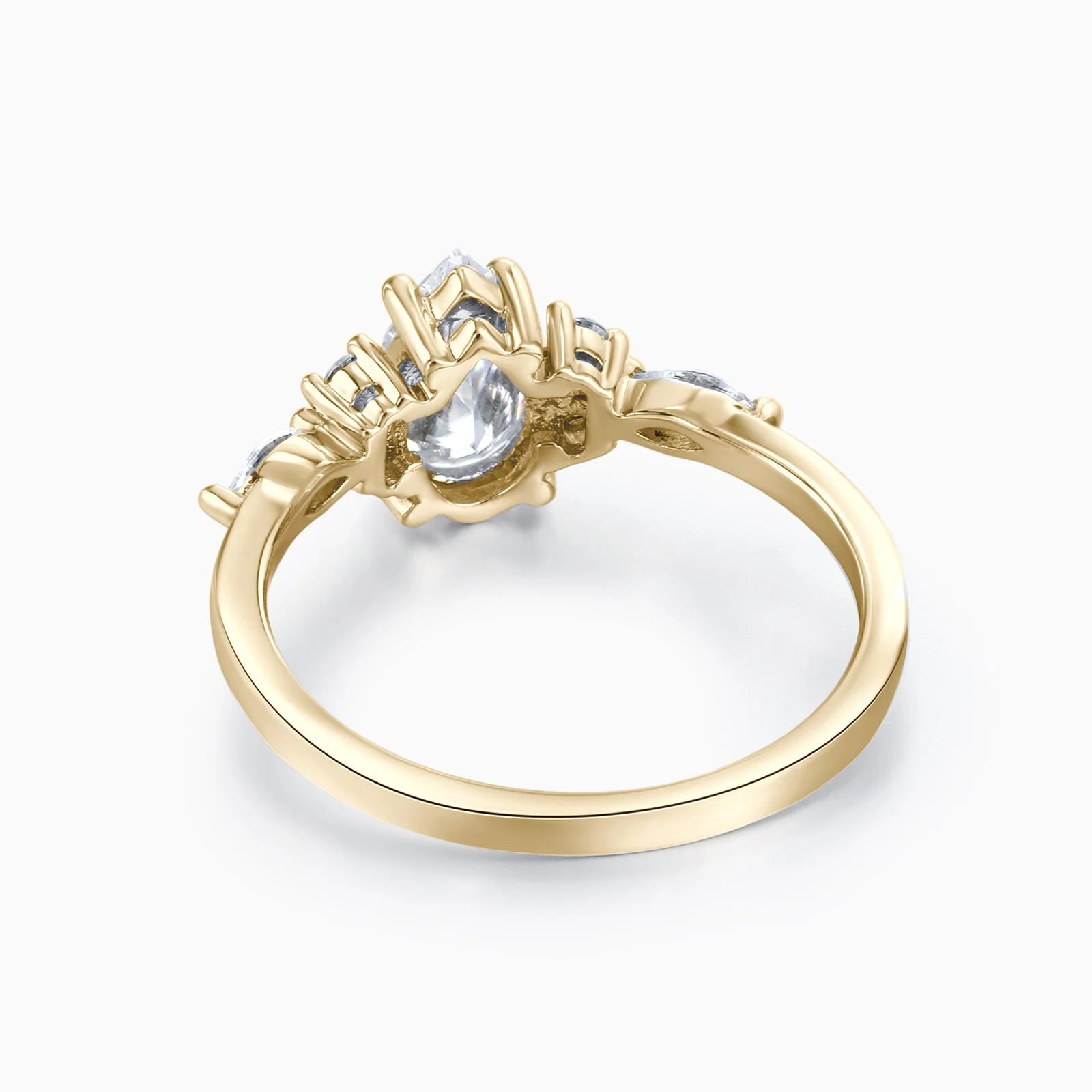 Pear Cut Vintage Moissanite Engagement Ring - Image 5