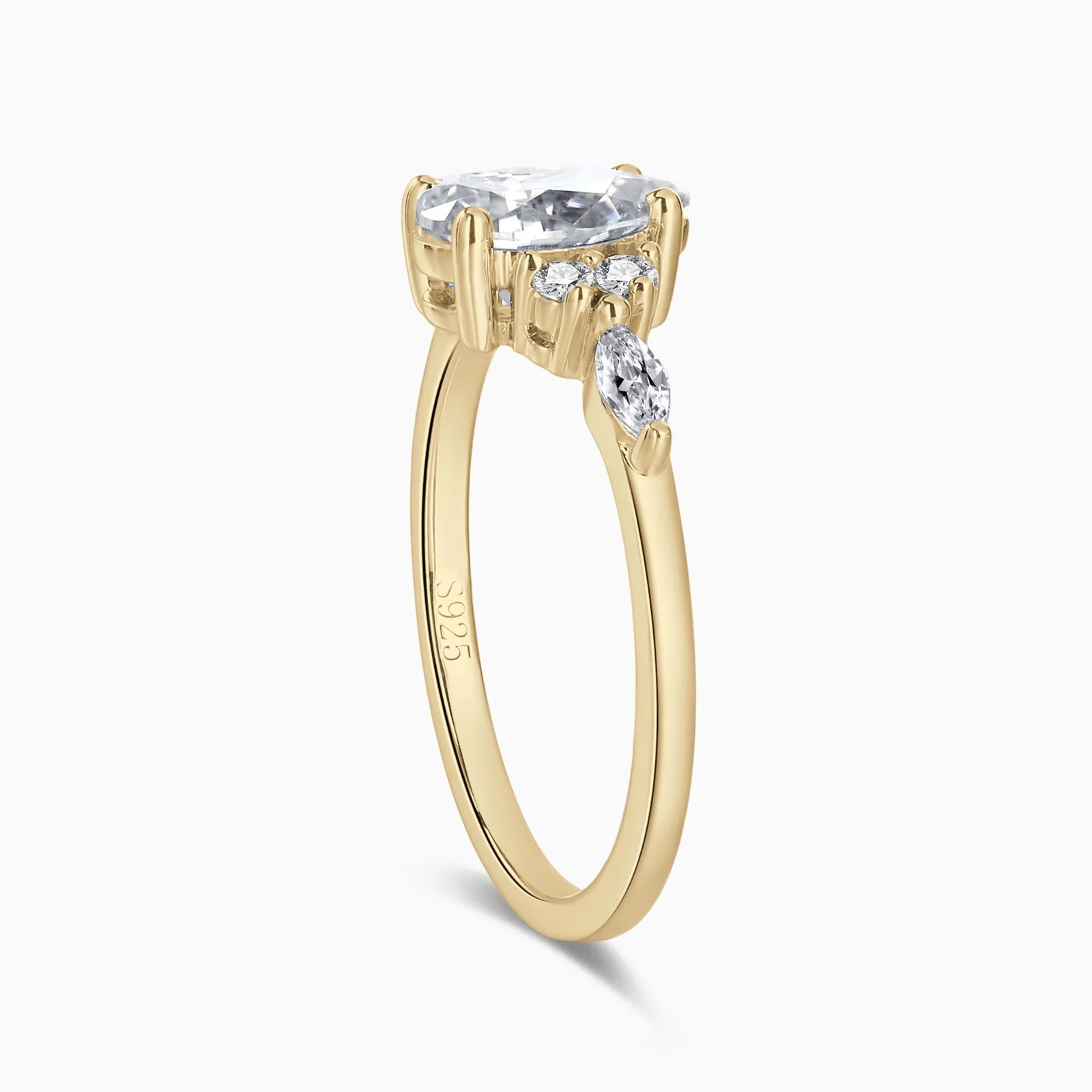 Pear Cut Vintage Moissanite Engagement Ring - Image 6