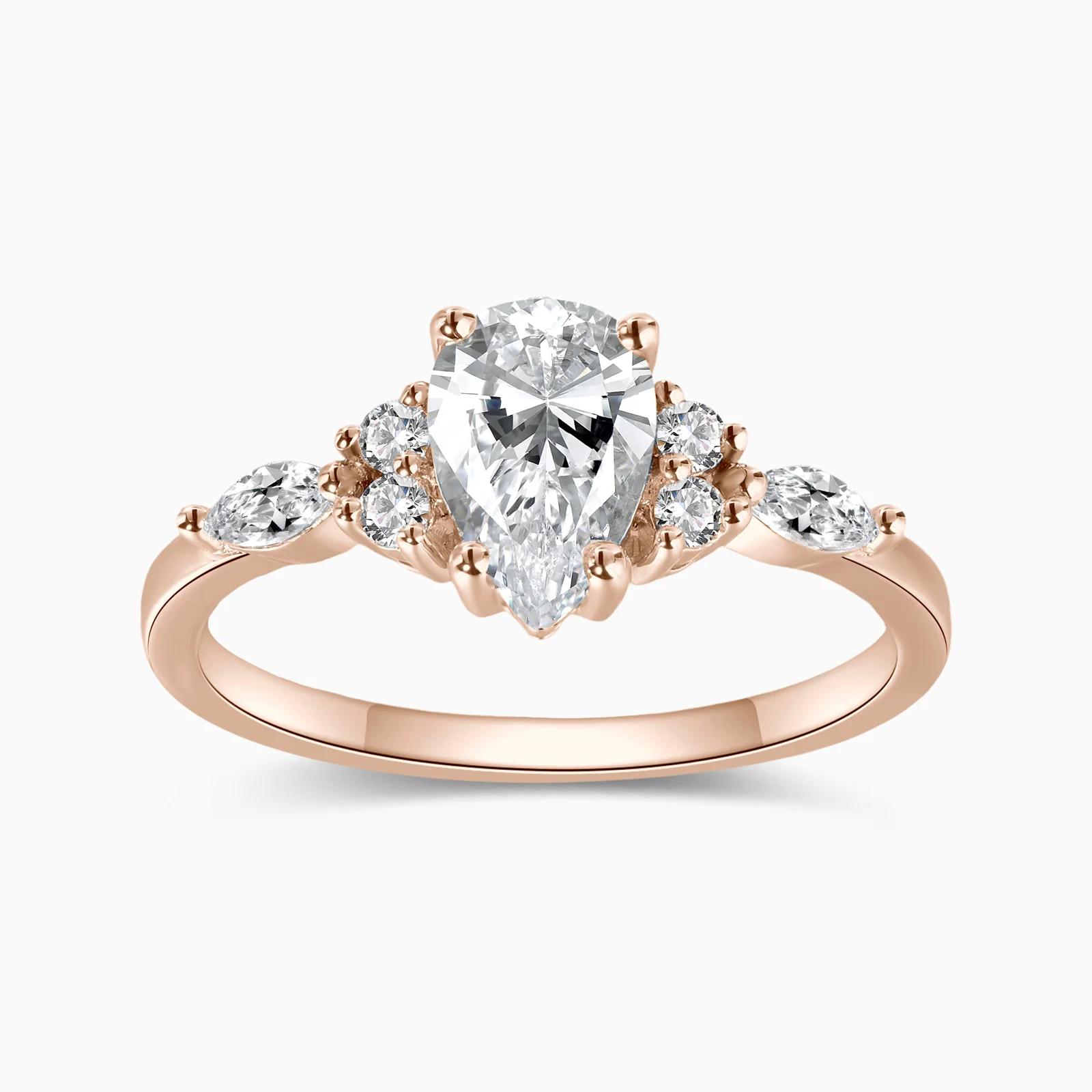 Pear Cut Vintage Moissanite Engagement Ring - Image 7