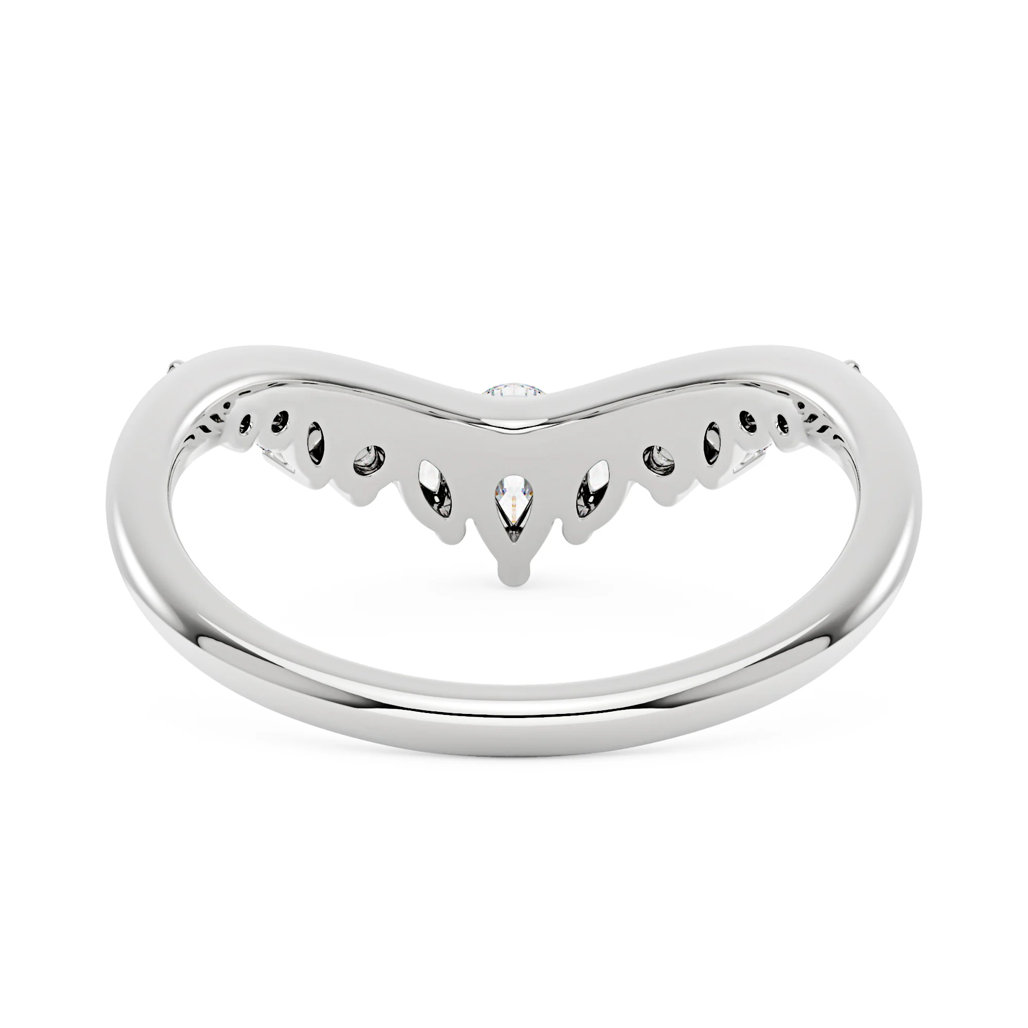 Arched Pear Marquise Moissanite Wedding Band - Image 6