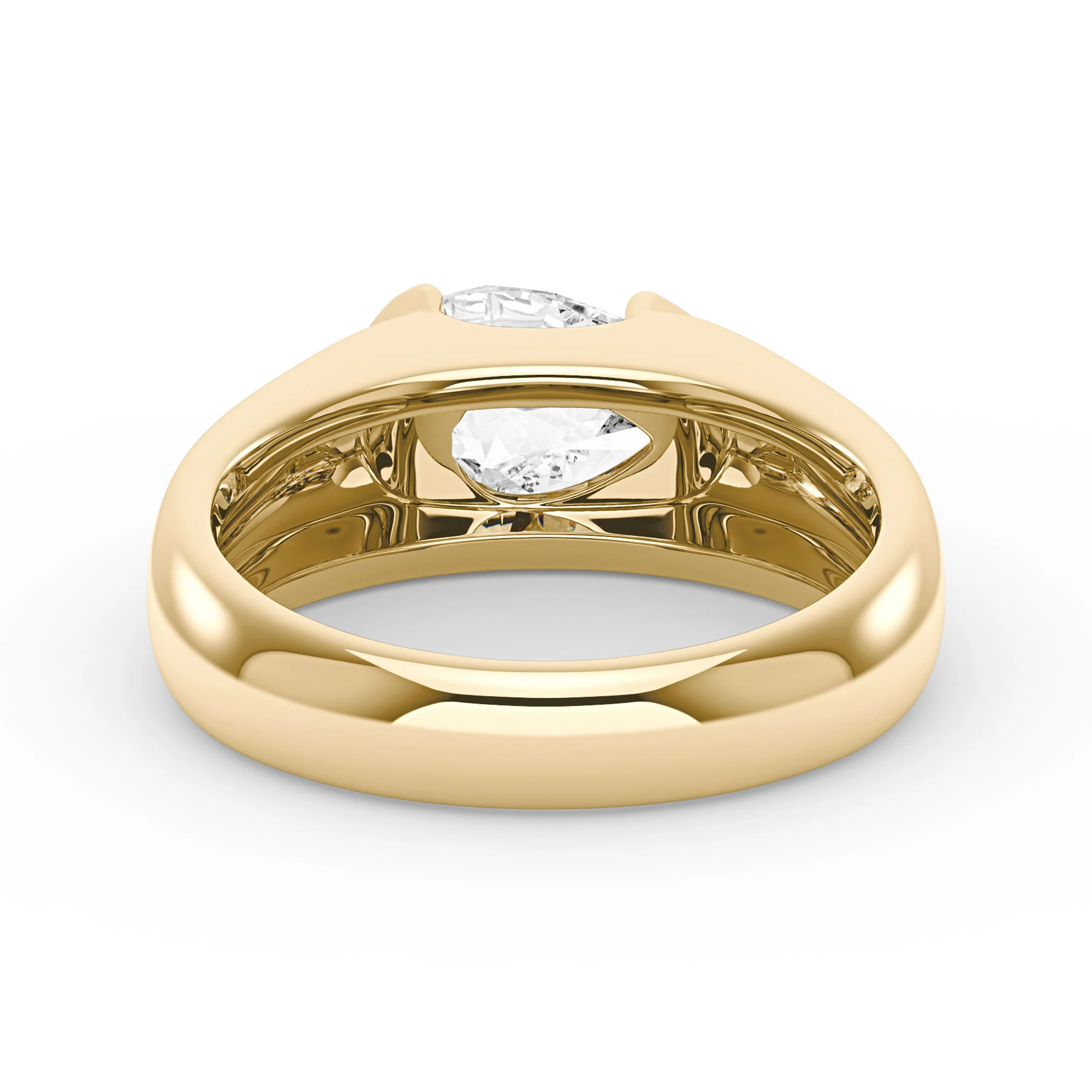 Pear Moissanite Chunky Band Ring - Image 3
