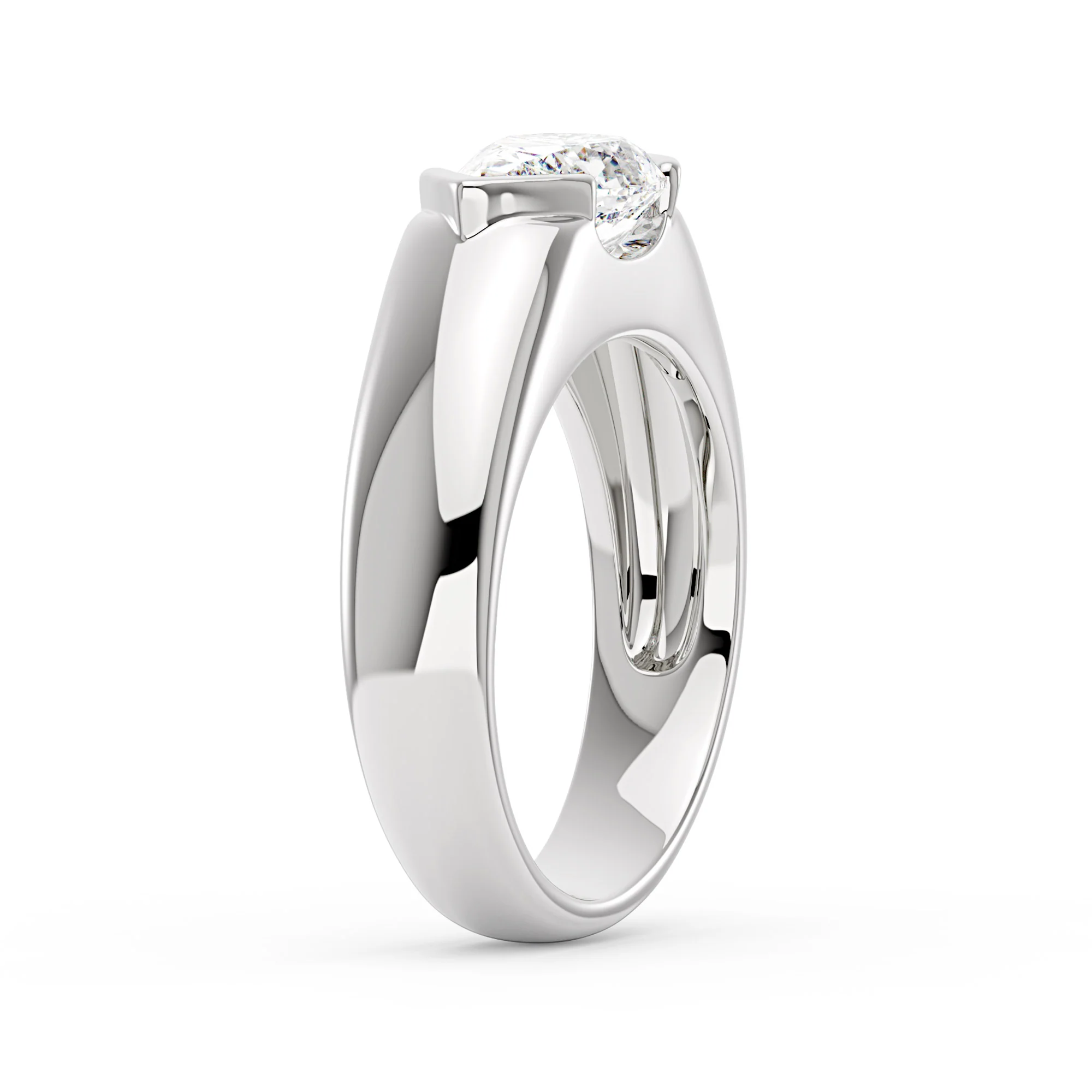 Pear Moissanite Chunky Band Ring - Image 5