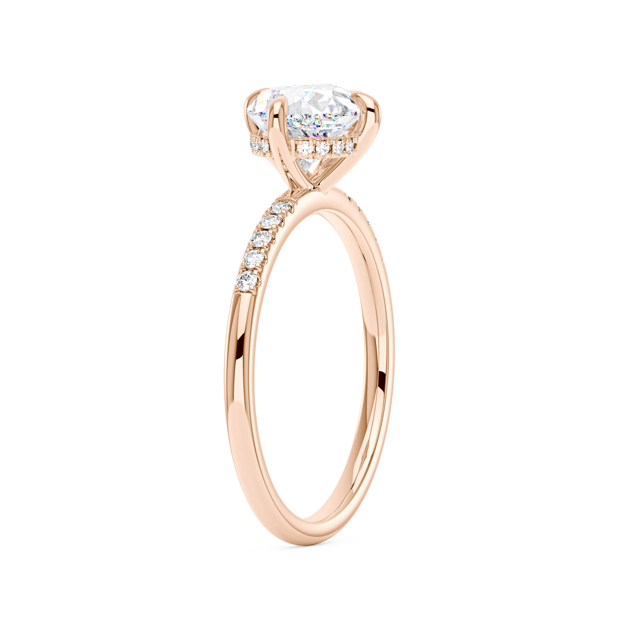 Pear Moissanite East West Ring with Pave Band - Image 8