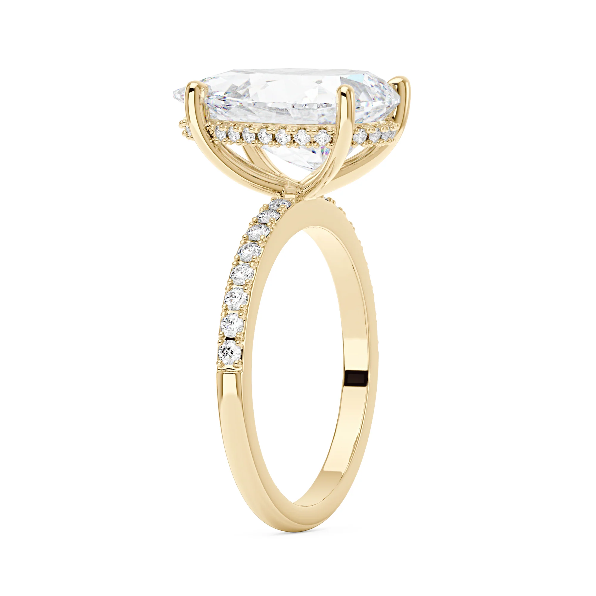 Pear Cut Engagement Ring with Pavé Band - Image 5