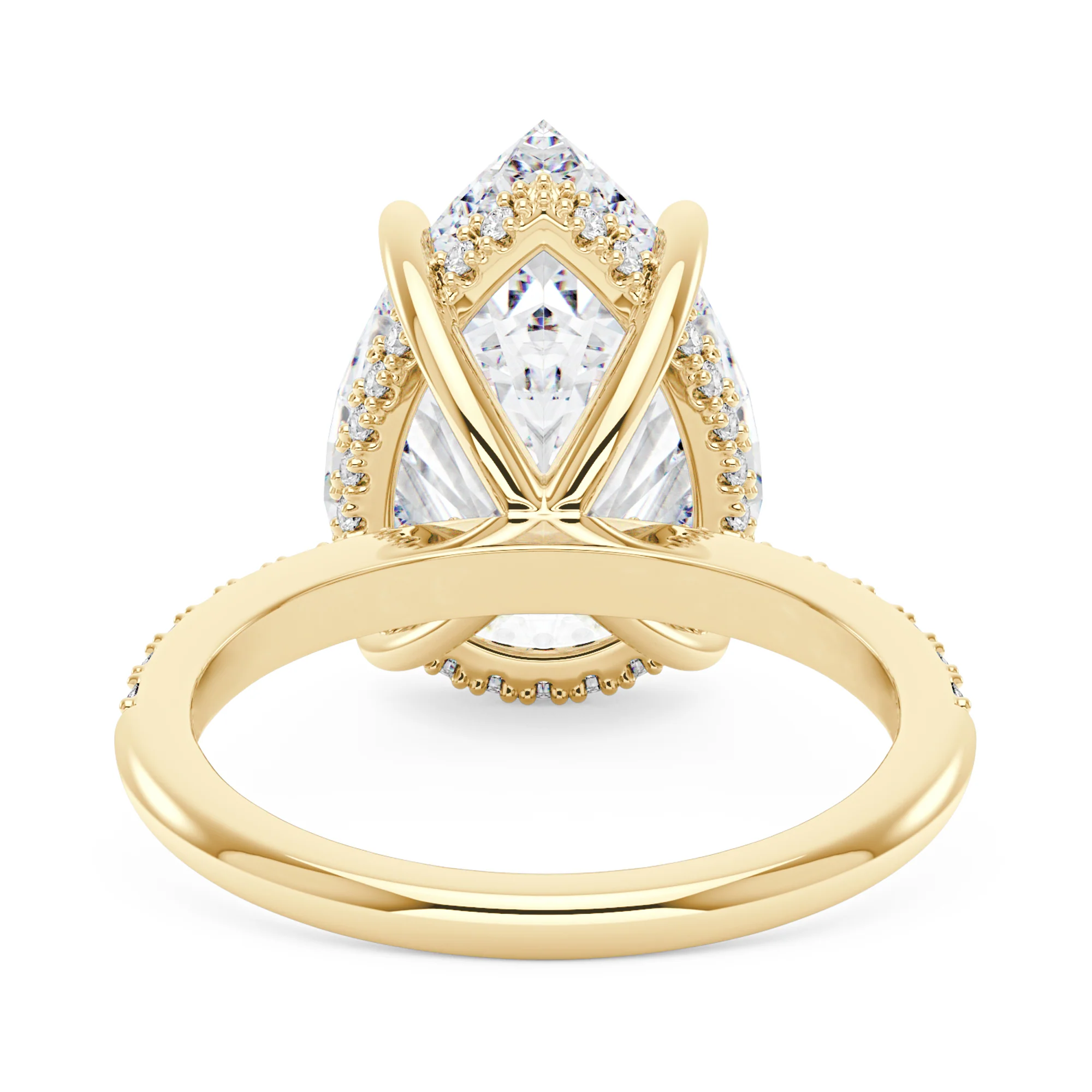 Pear Cut Engagement Ring with Pavé Band - Image 6