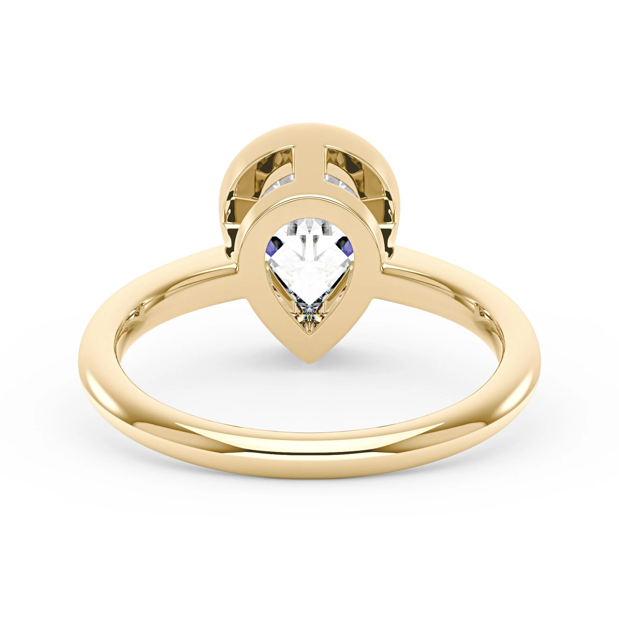 Pear-Shaped Moissanite Bezel Ring - Image 6
