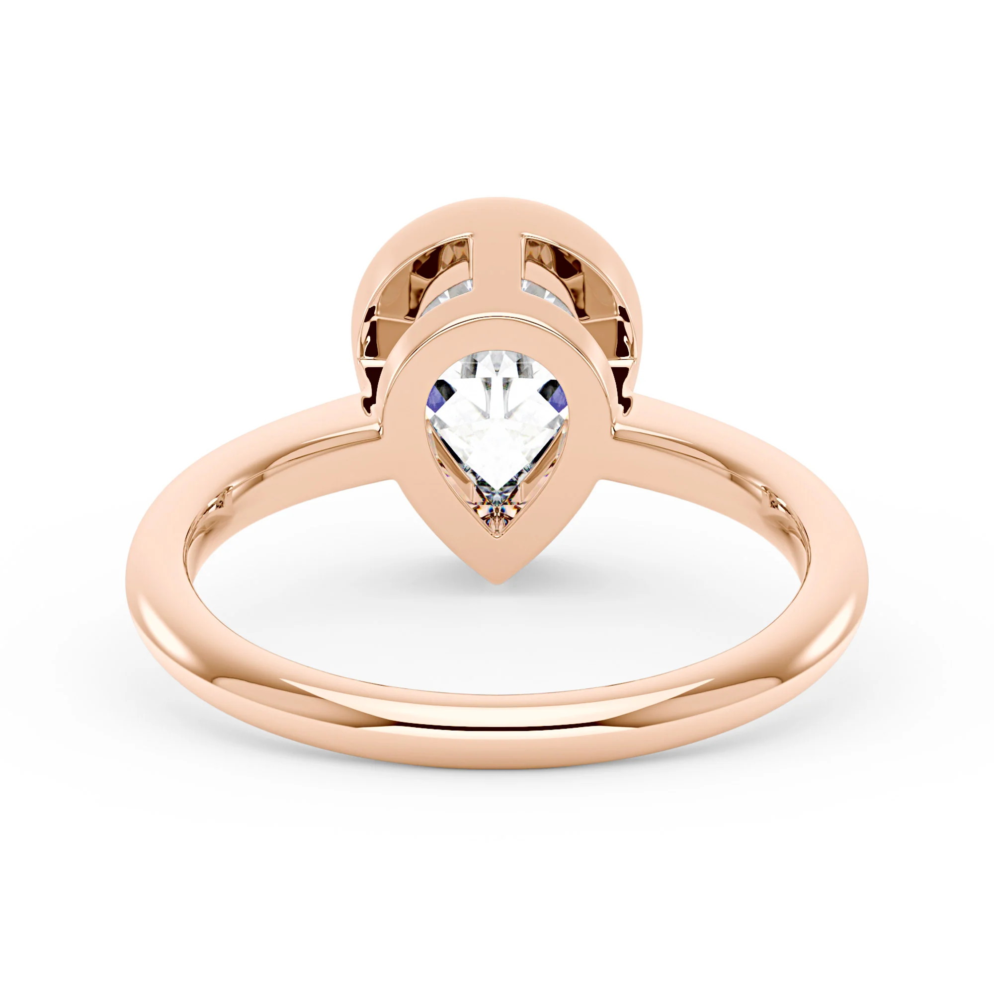 Pear-Shaped Moissanite Bezel Ring - Image 9