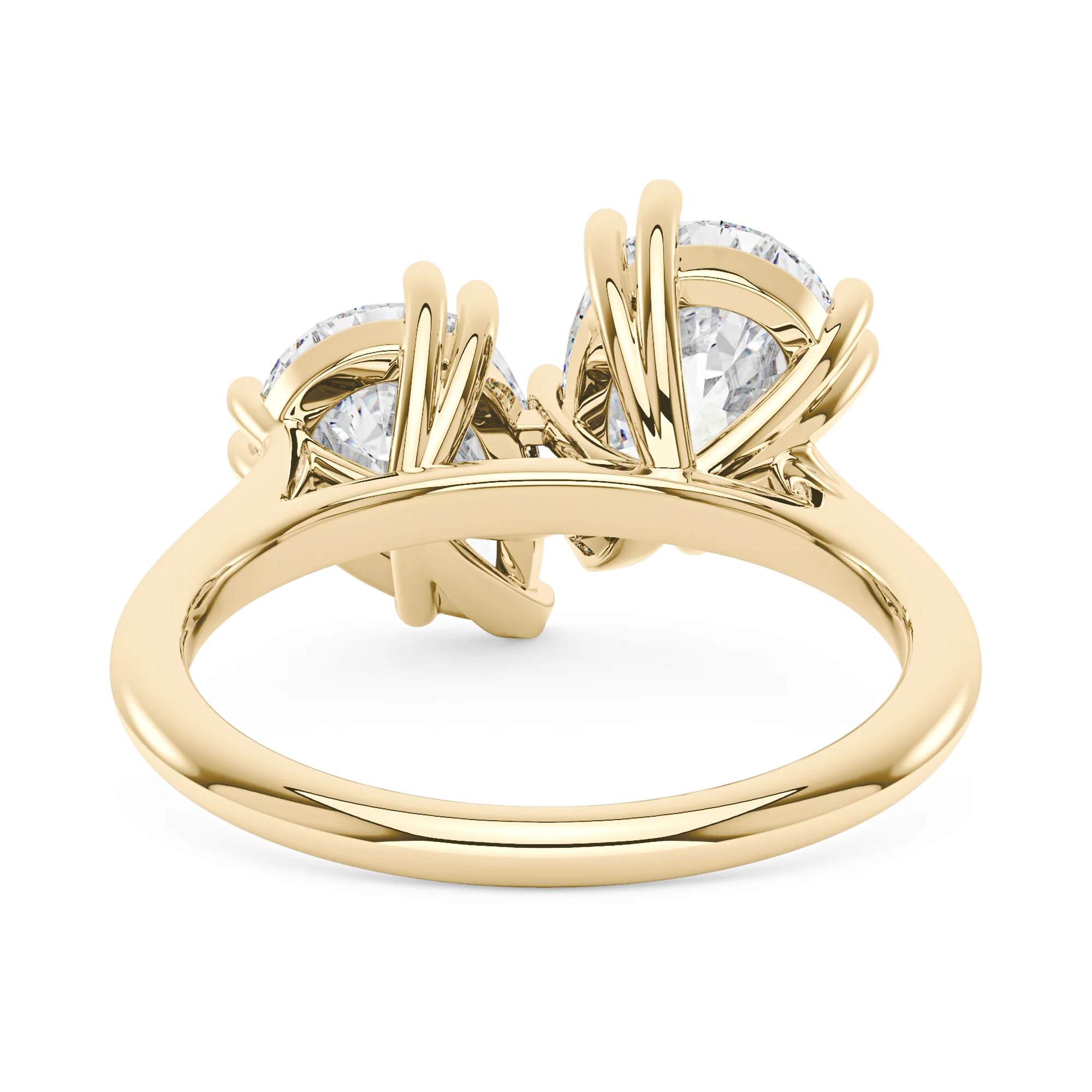 Pear Shaped Moissanite Toi et Moi Ring - Image 3