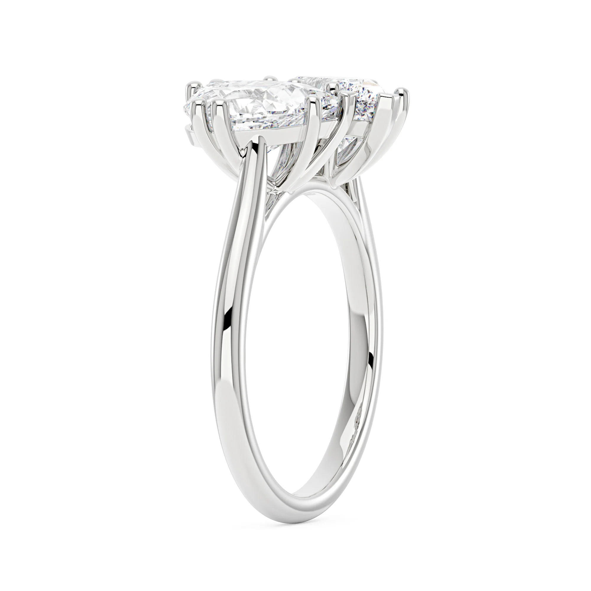 Pear Shaped Moissanite Toi et Moi Ring - Image 5
