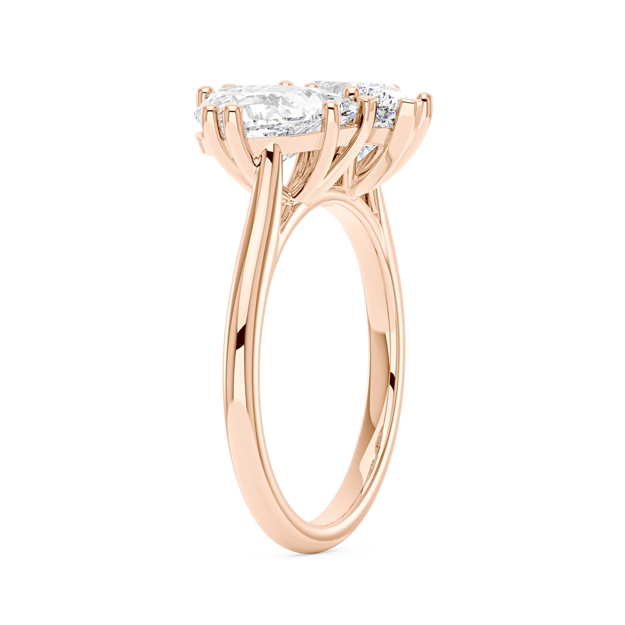 Pear Shaped Moissanite Toi et Moi Ring - Image 8