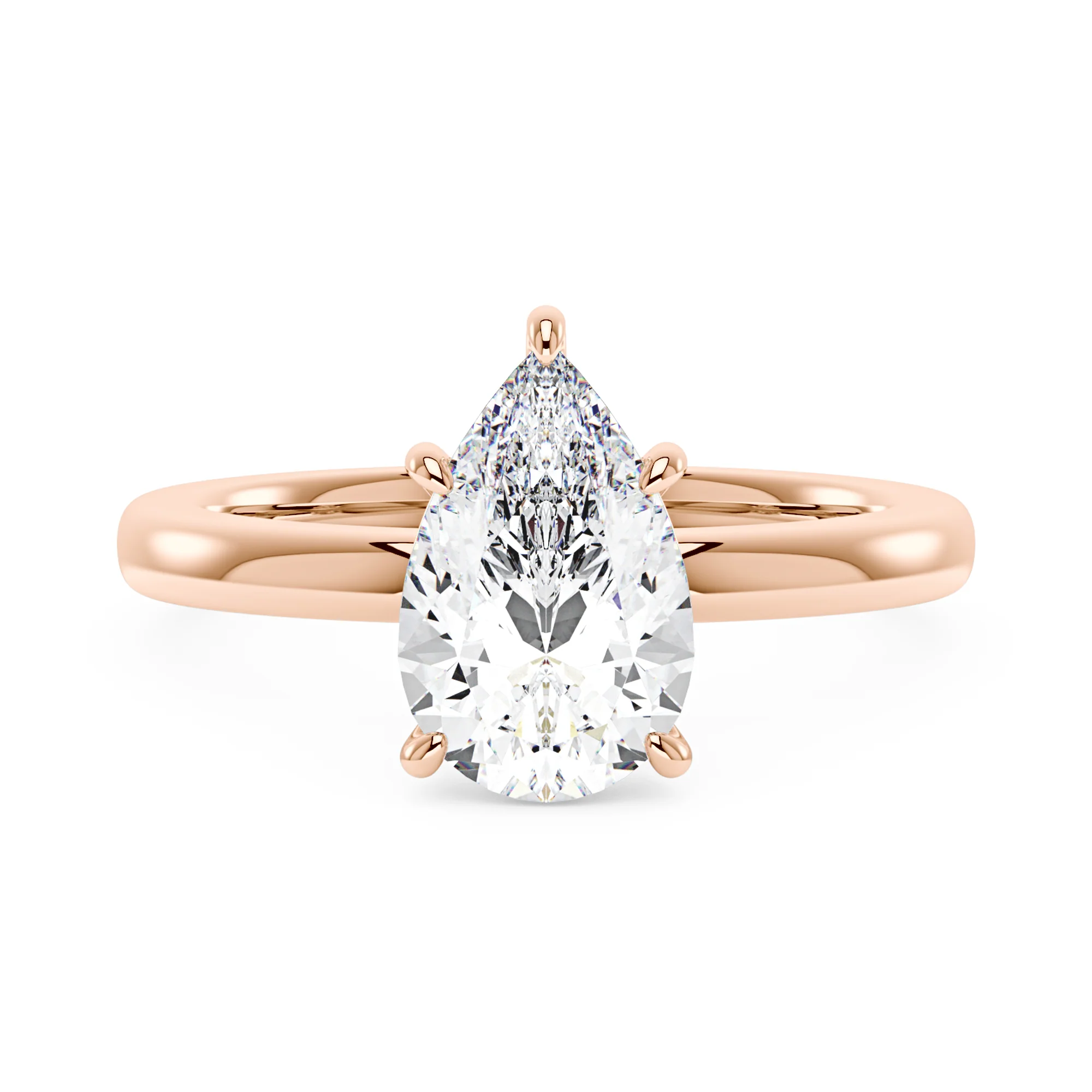 Pear-Shaped Moissanite Solitaire Engagement Ring - Image 7