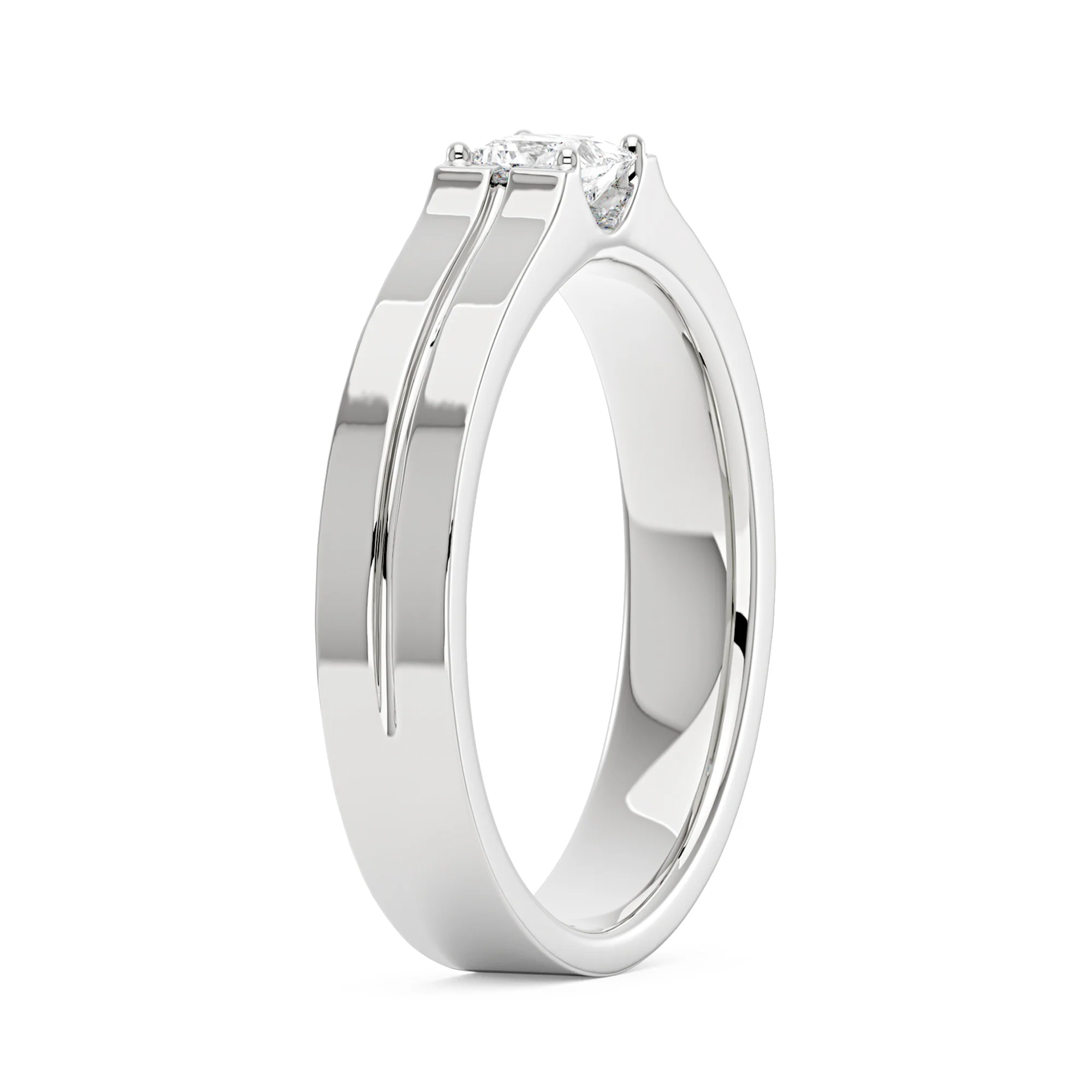0.4 Carat Princess Moissanite Wedding Band - Image 5