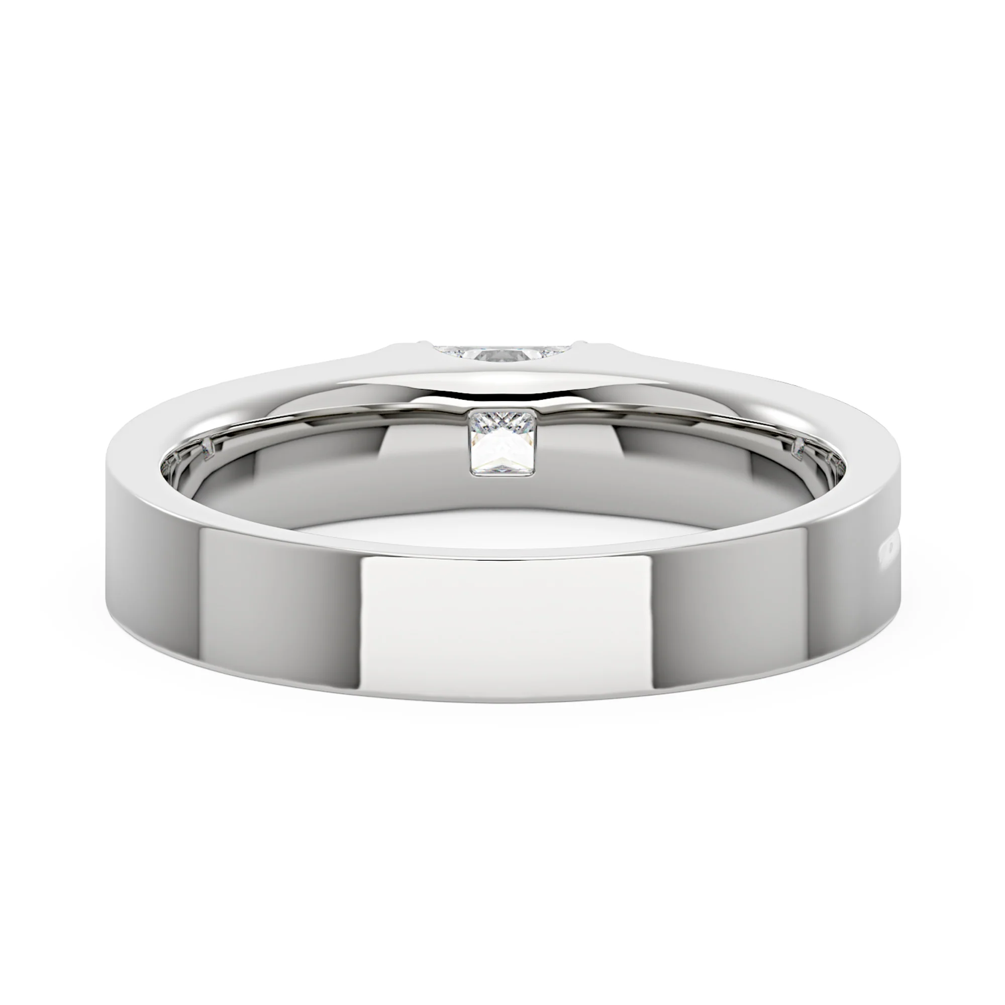 0.4 Carat Princess Moissanite Wedding Band - Image 6