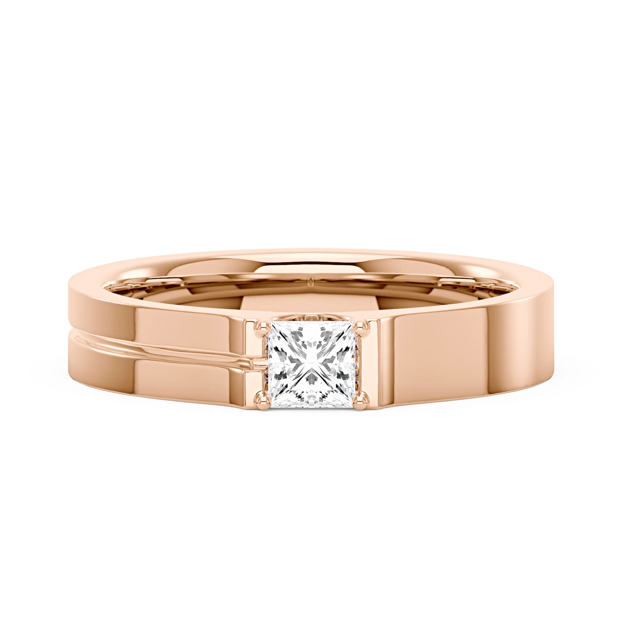 0.4 Carat Princess Moissanite Wedding Band - Image 7
