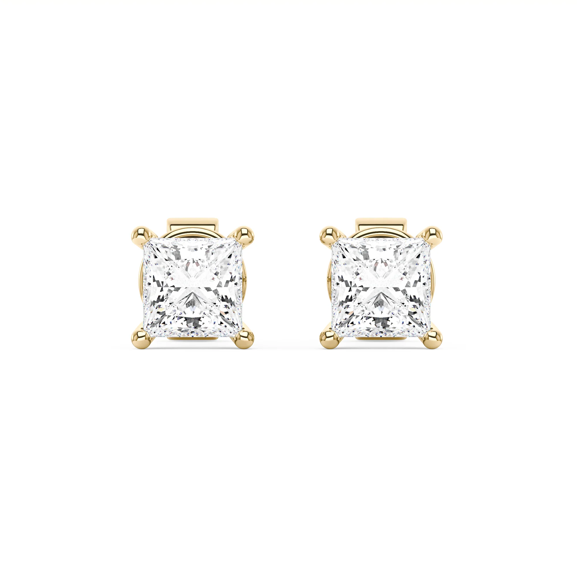 Princess Cut Moissanite Stud Earrings - Image 4