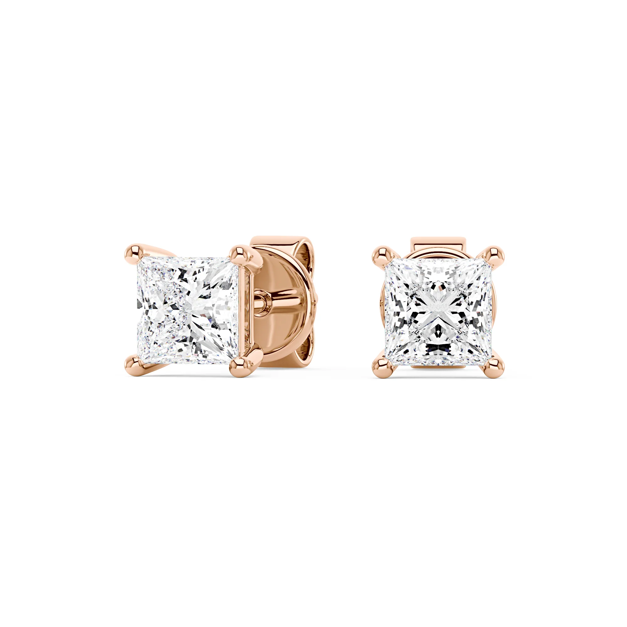 Princess Cut Moissanite Stud Earrings - Image 8