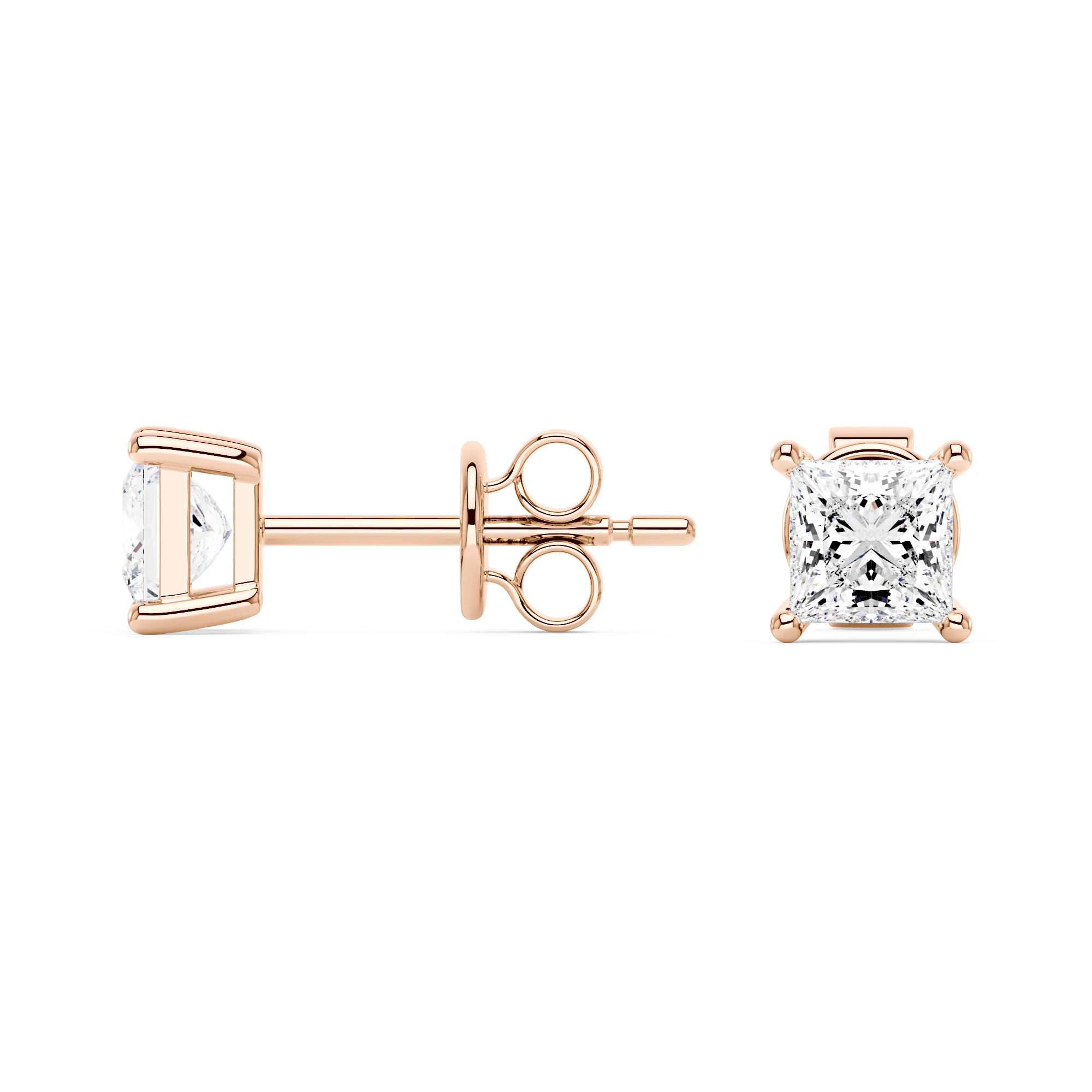Princess Cut Moissanite Stud Earrings - Image 9