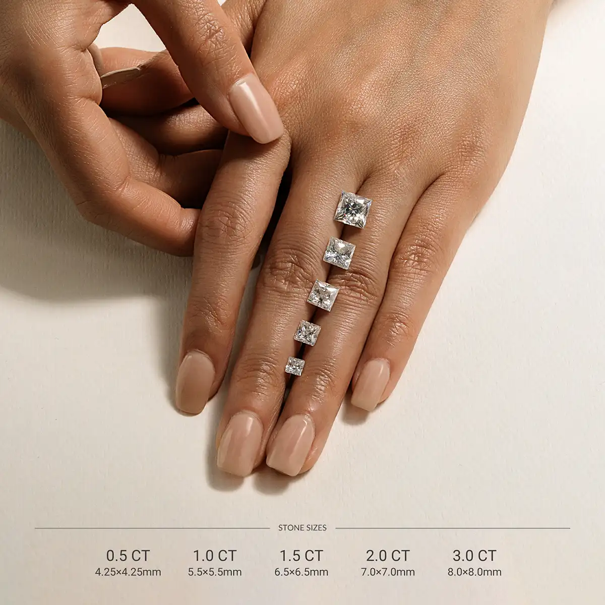 Princess Cut Moissanite Ring with Pavé Band - Image 14