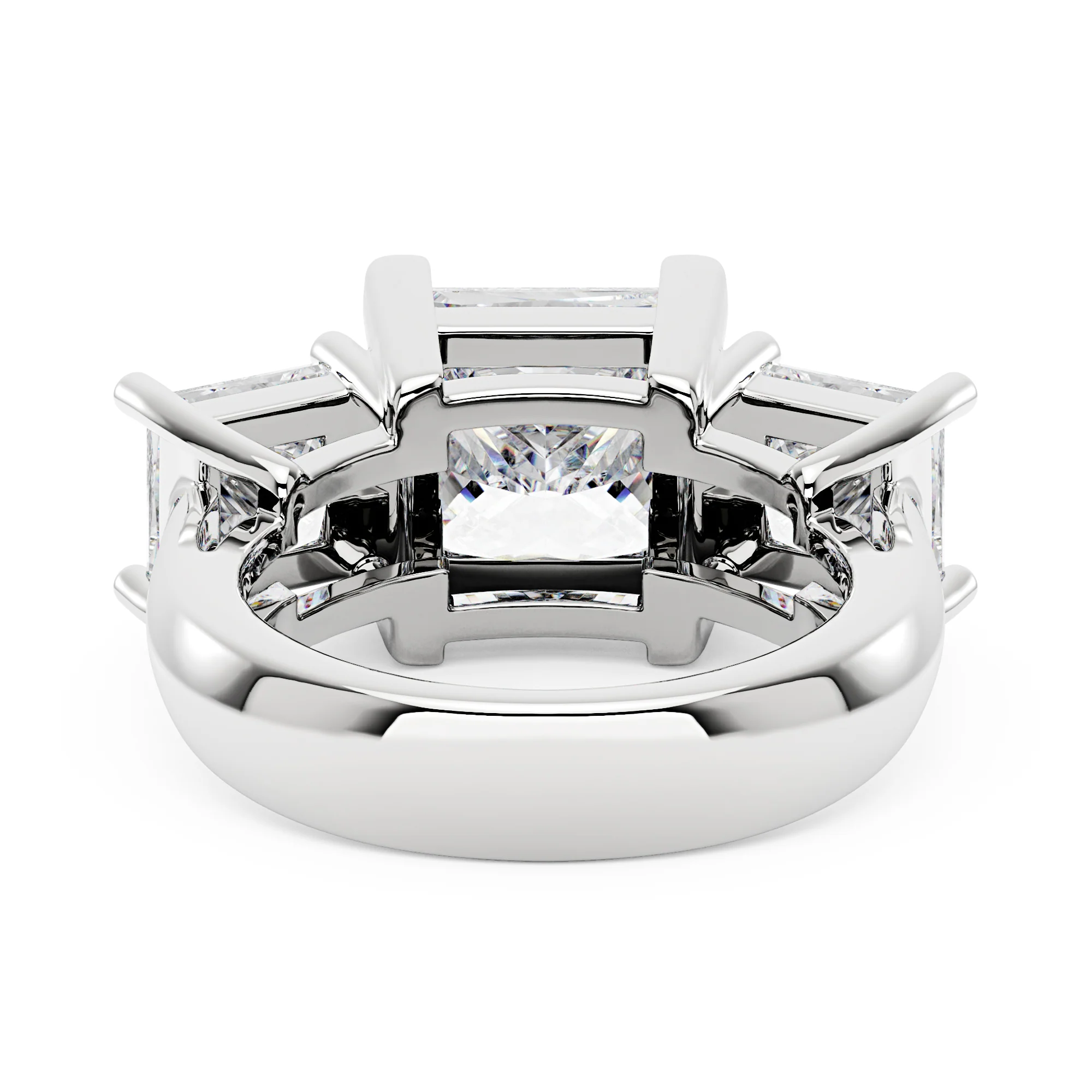 Princess Cut Moissanite Three Stone Ring - Image 3