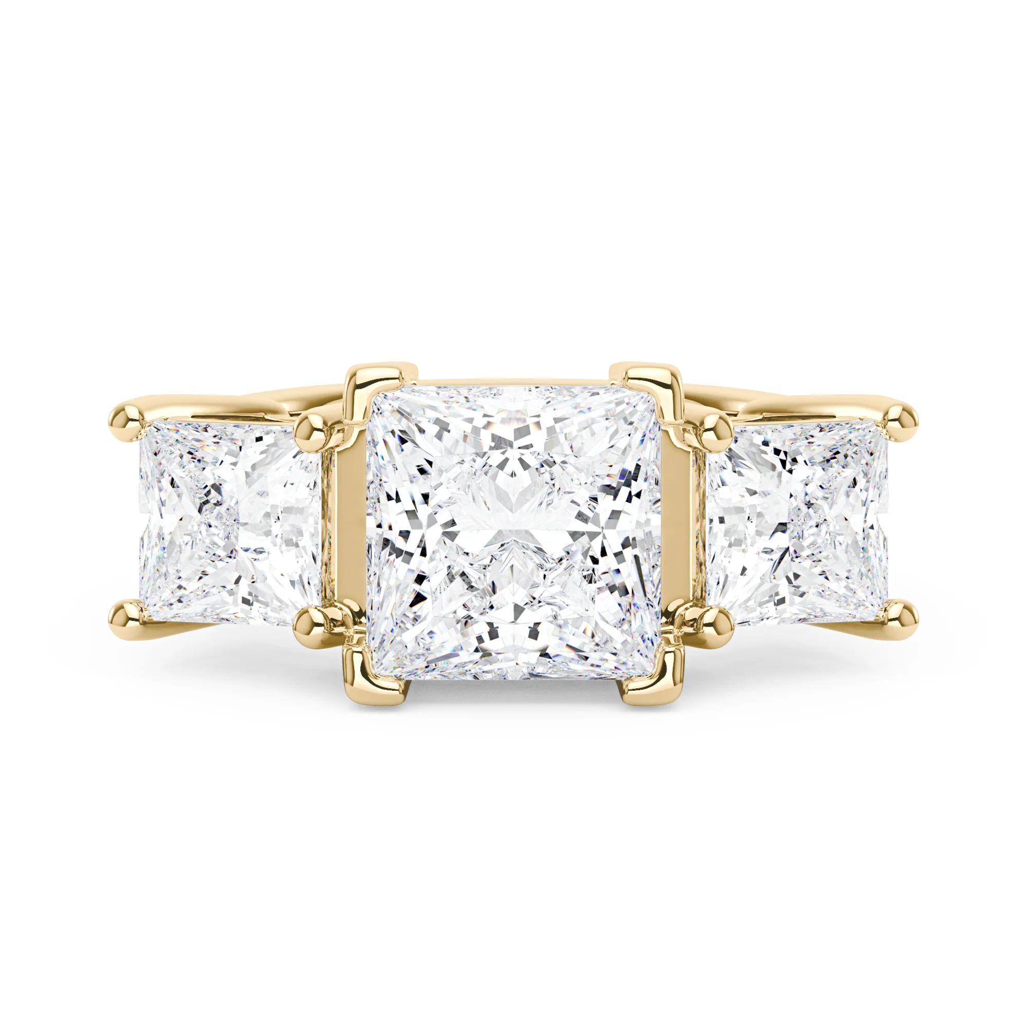 Princess Cut Moissanite Three Stone Ring - Image 4