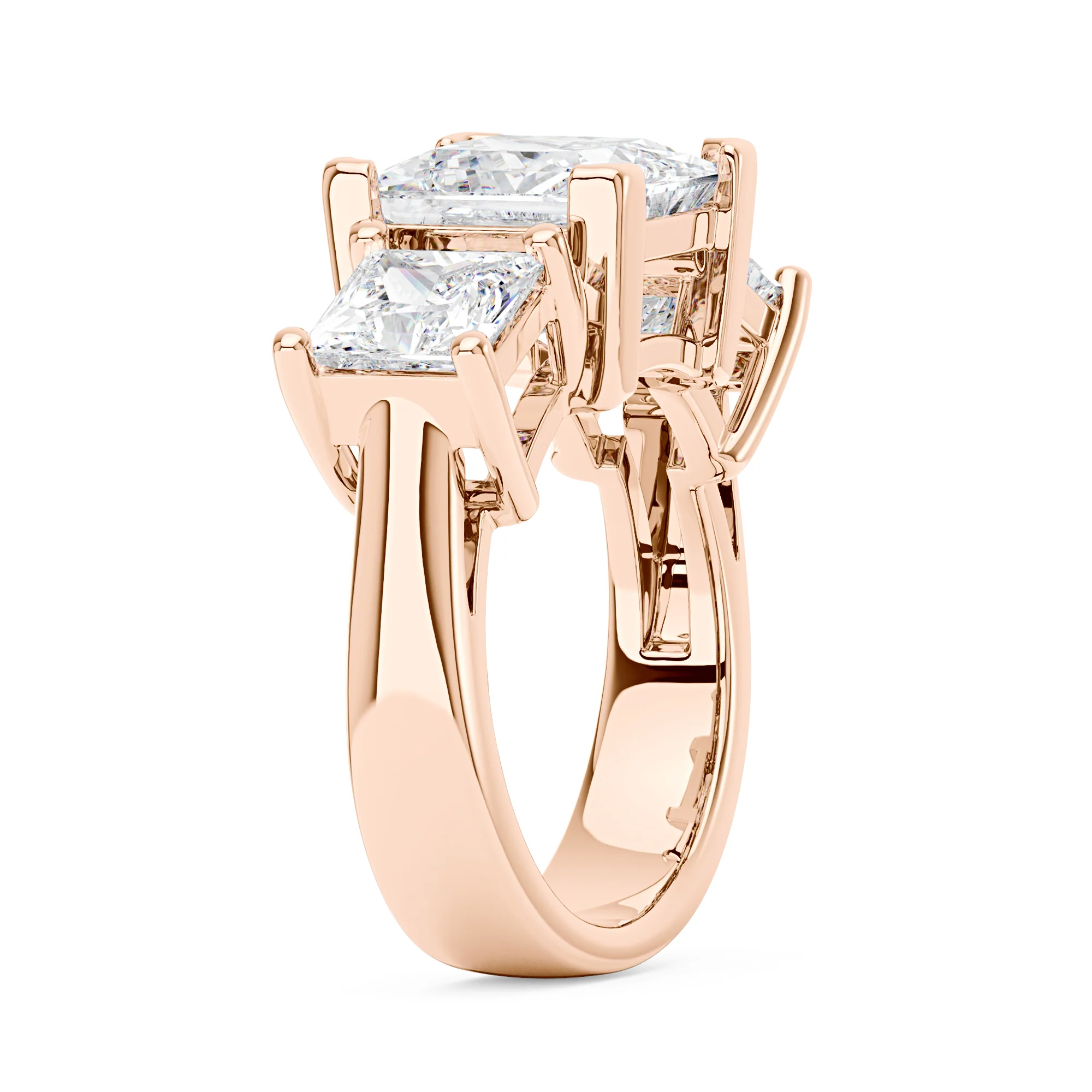 Princess Cut Moissanite Three Stone Ring - Image 8