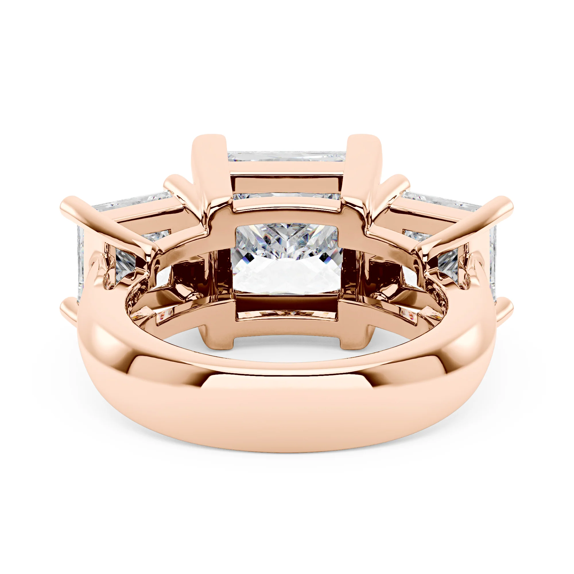 Princess Cut Moissanite Three Stone Ring - Image 9