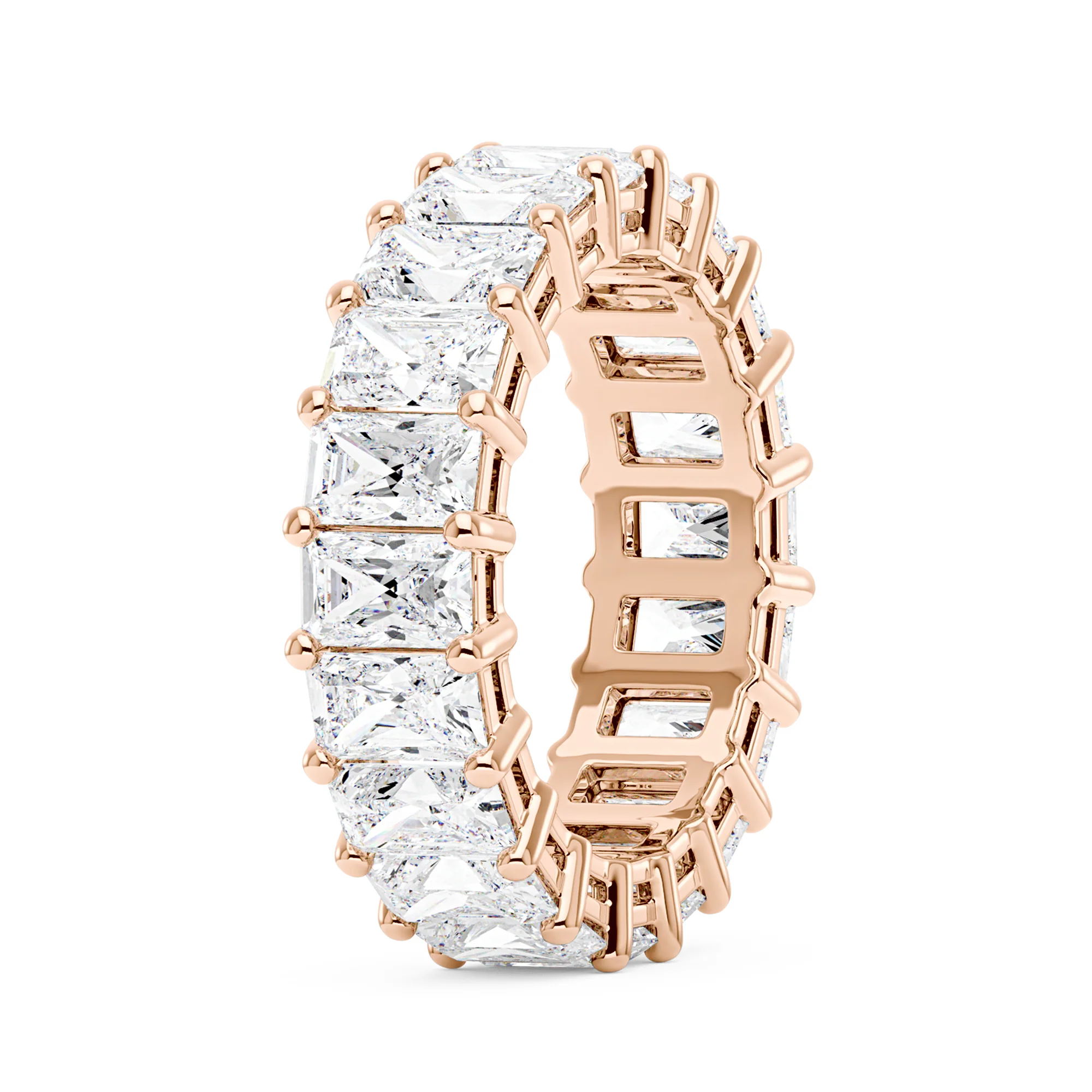 Radiant Cut Full Eternity Moissanite Wedding Band - Image 8