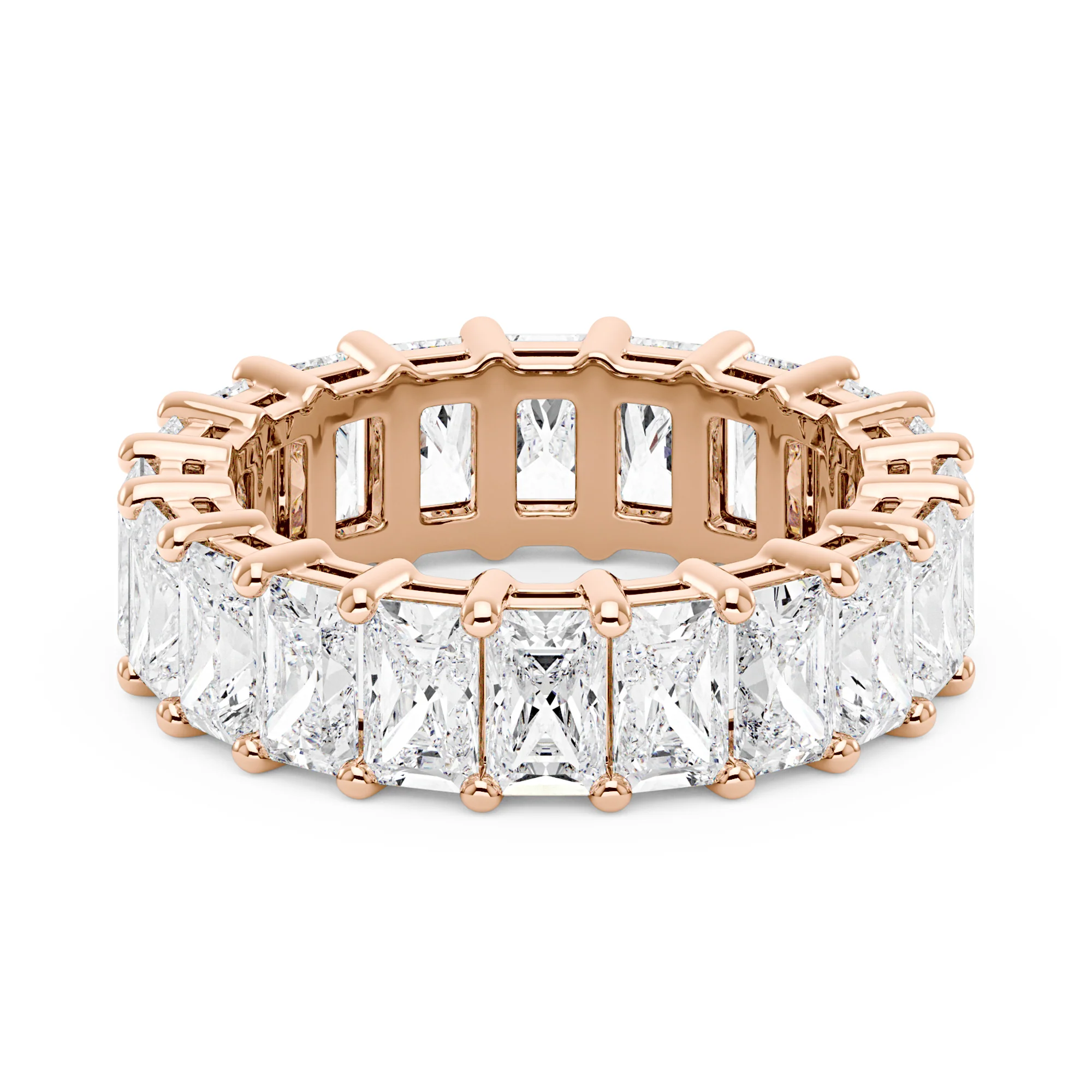 Radiant Cut Full Eternity Moissanite Wedding Band - Image 9
