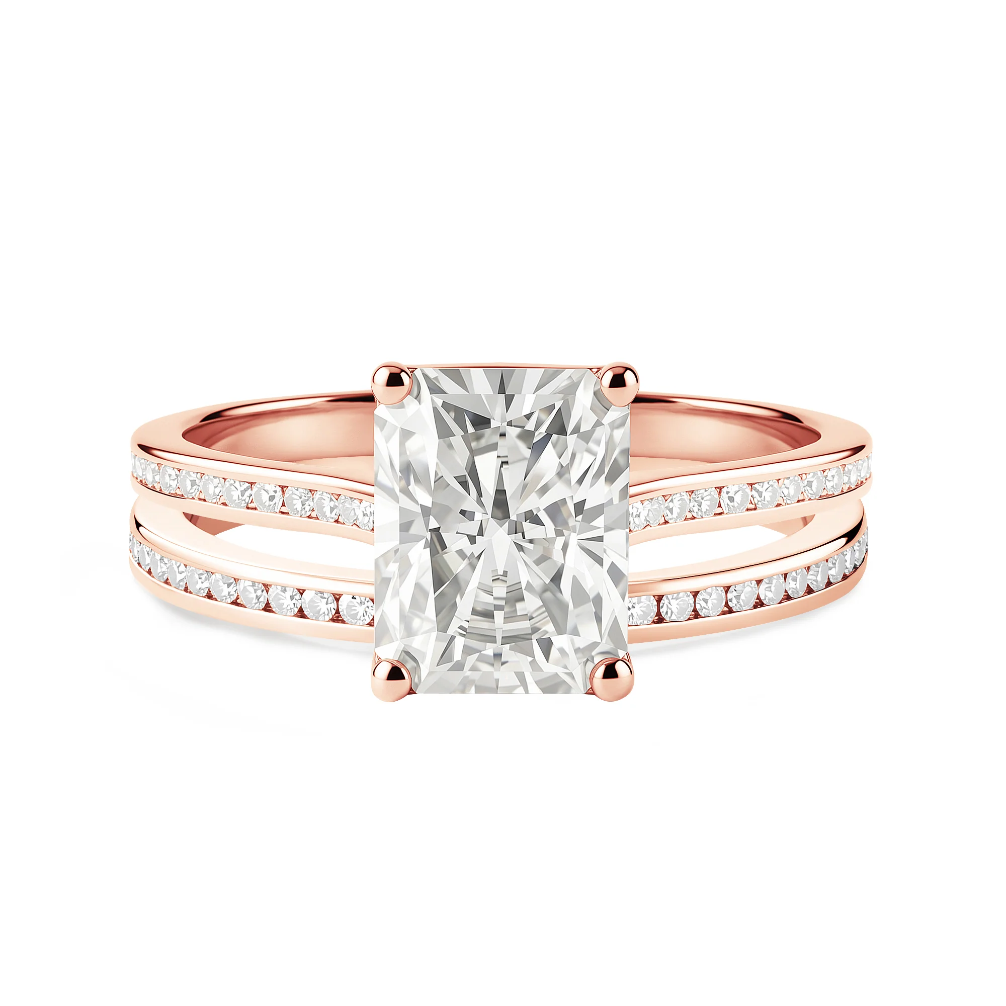 Radiant Cut Moissanite Pavé Bridal Set - Image 7