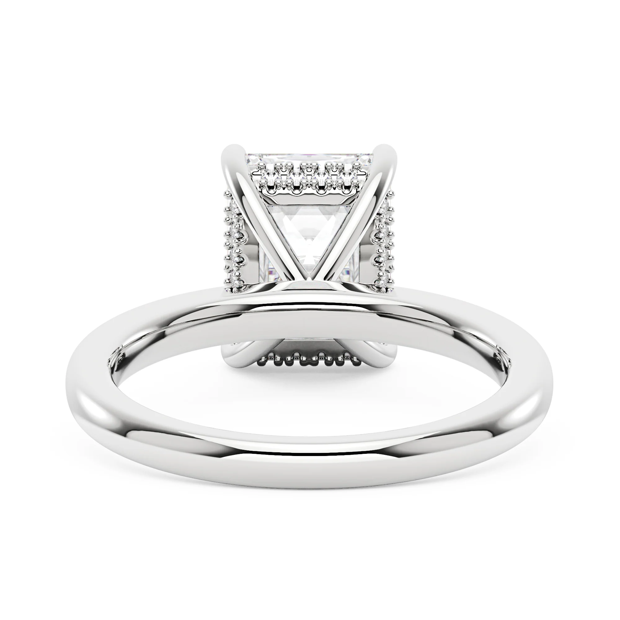 Radiant Moissanite Halo Bridal Ring Set - Image 7