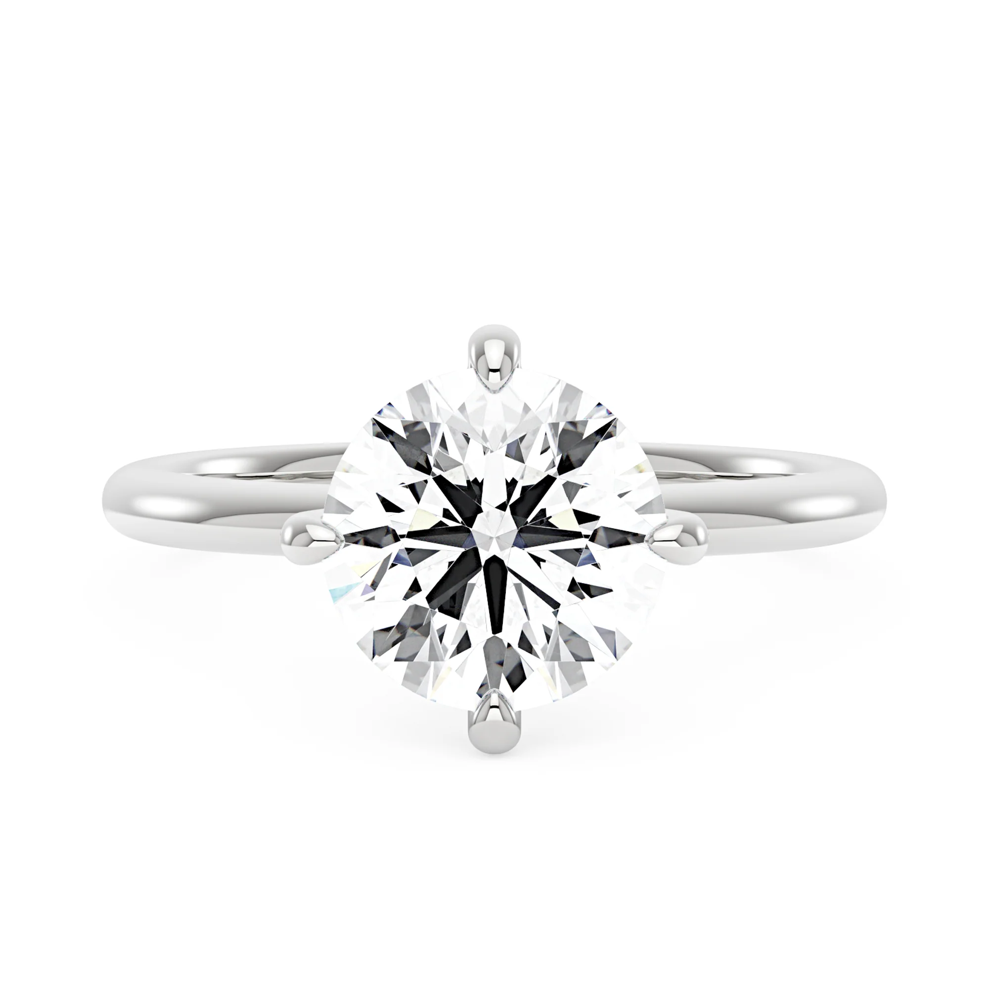 Round Brilliant Cut Moissanite Solitaire Ring with Hidden Halo - Image 4