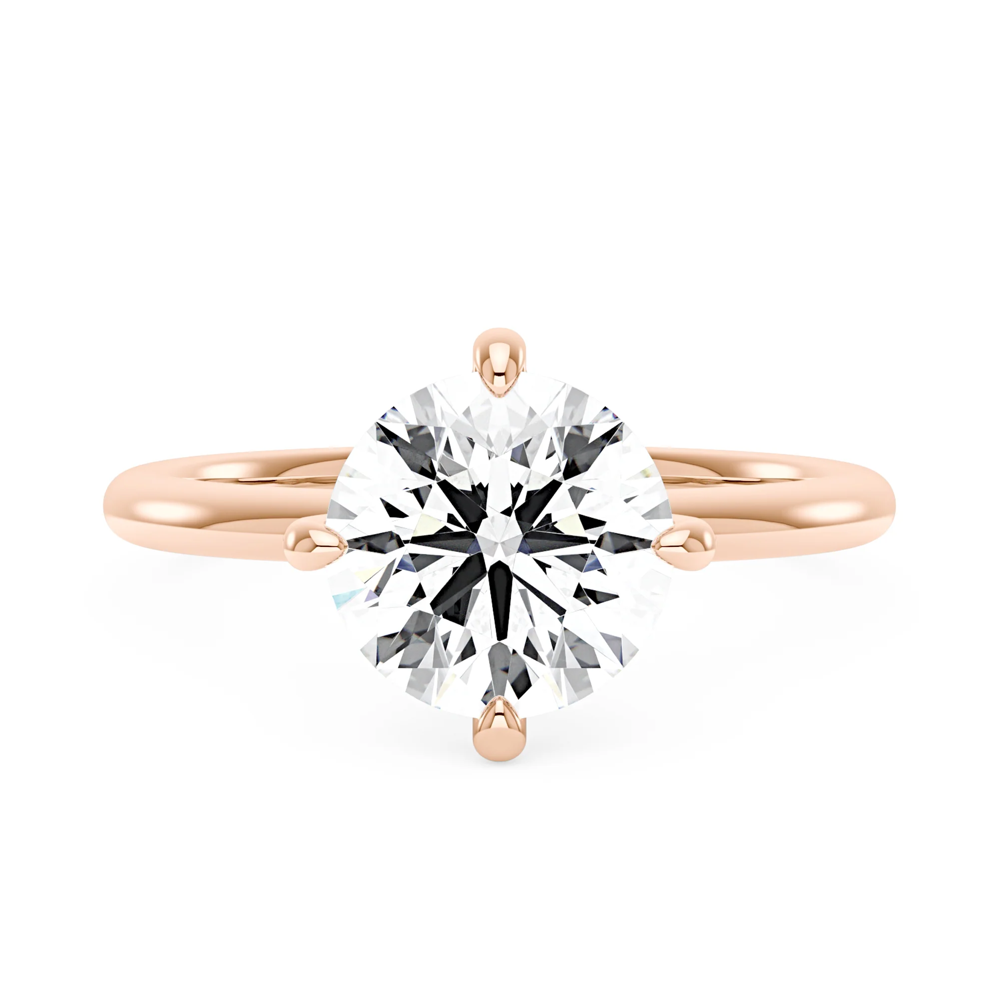 Round Brilliant Cut Moissanite Solitaire Ring with Hidden Halo - Image 7