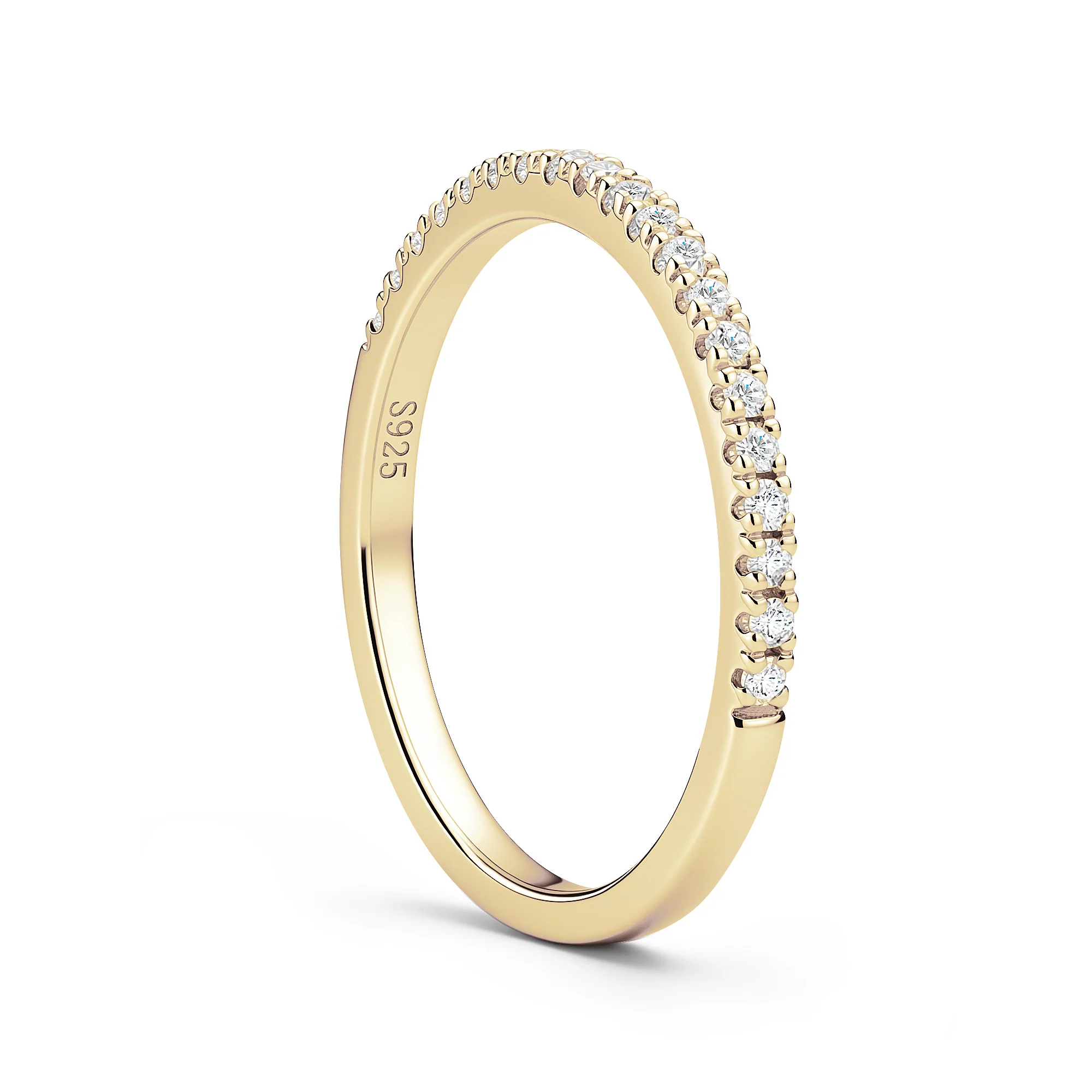 Round Cut Half Eternity Wedding Ring - Image 4