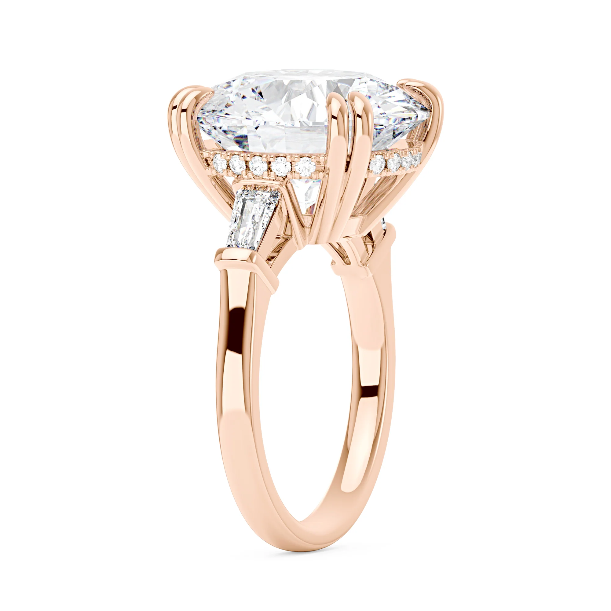 15 Carat Round Cut Moissanite Engagement Ring in 14K Gold - Image 8