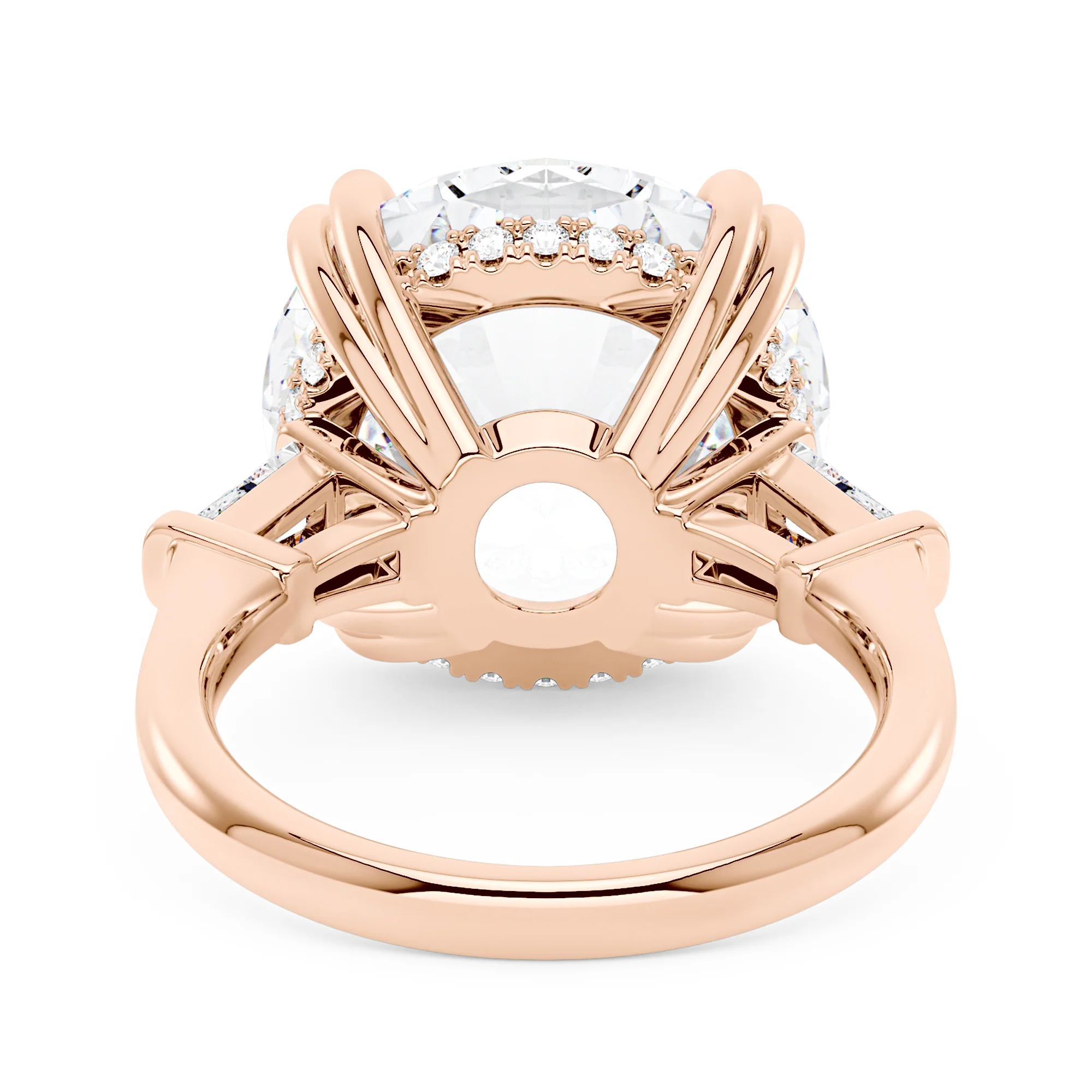 15 Carat Round Cut Moissanite Engagement Ring in 14K Gold - Image 9