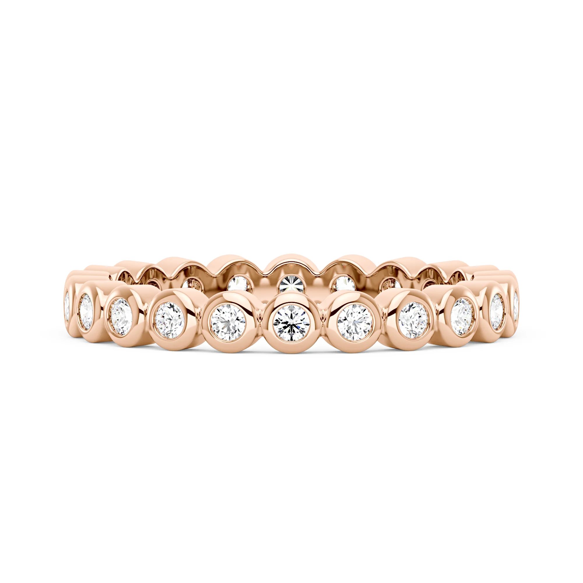 Round Moissanite Bezel Eternity Band - Image 7