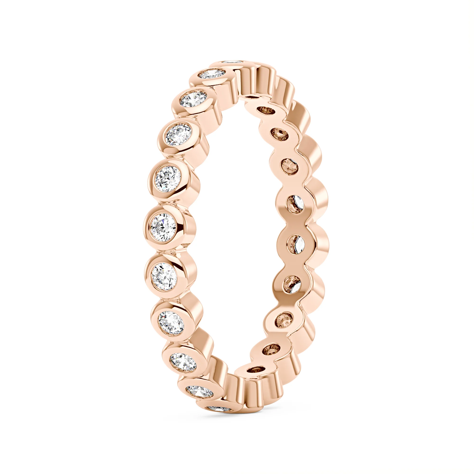 Round Moissanite Bezel Eternity Band - Image 8