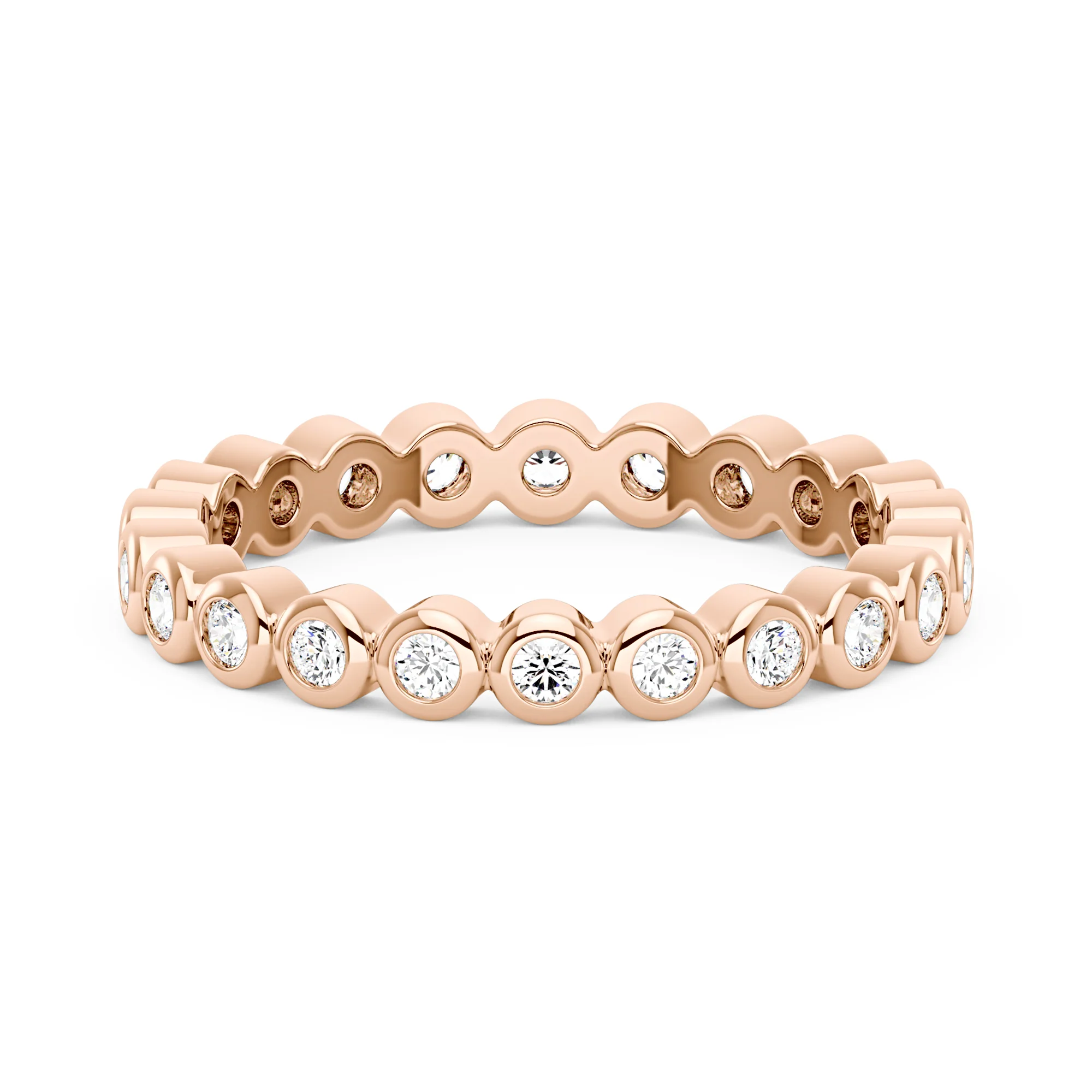 Round Moissanite Bezel Eternity Band - Image 9
