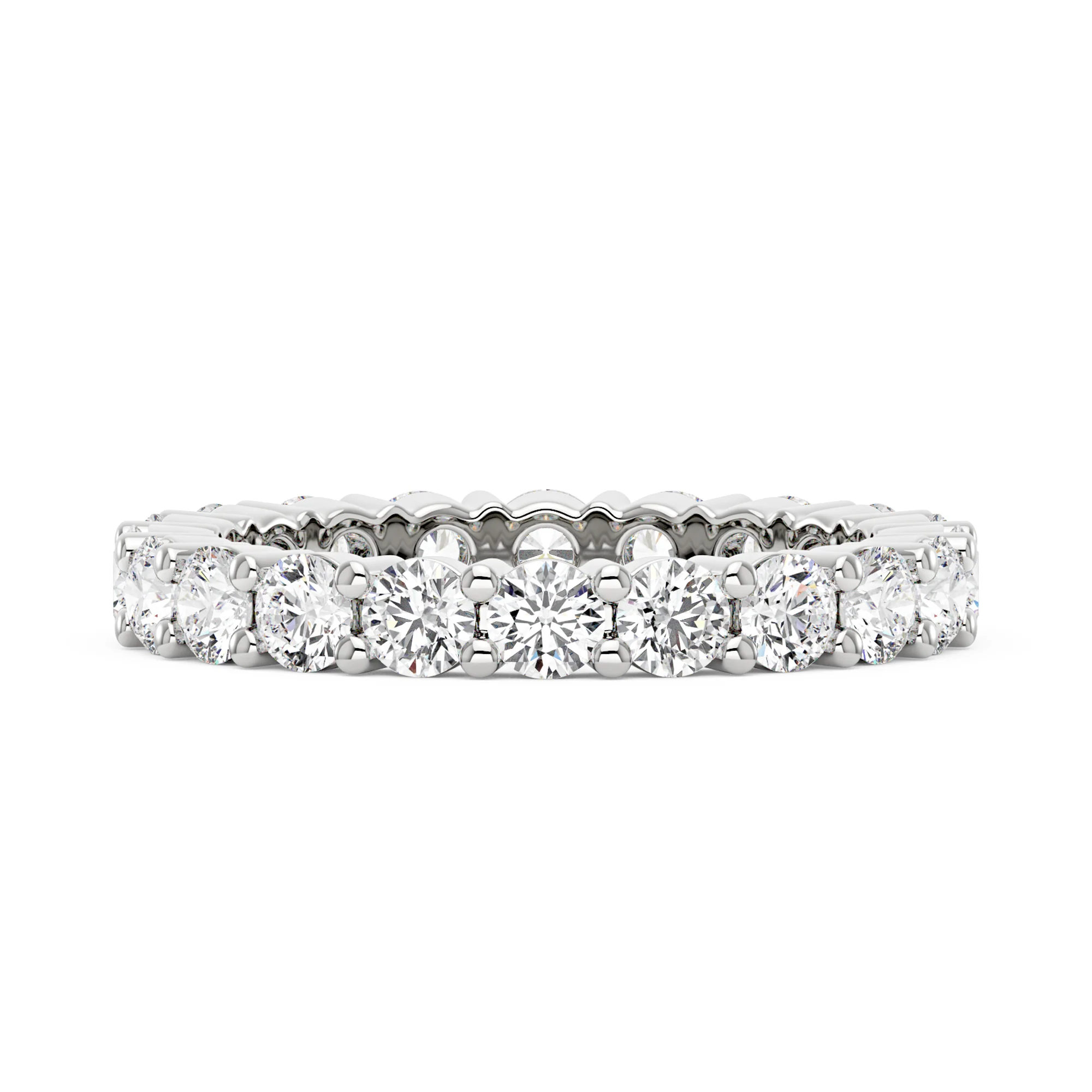 Round Cut Full Eternity Wedding Ring - Image 4