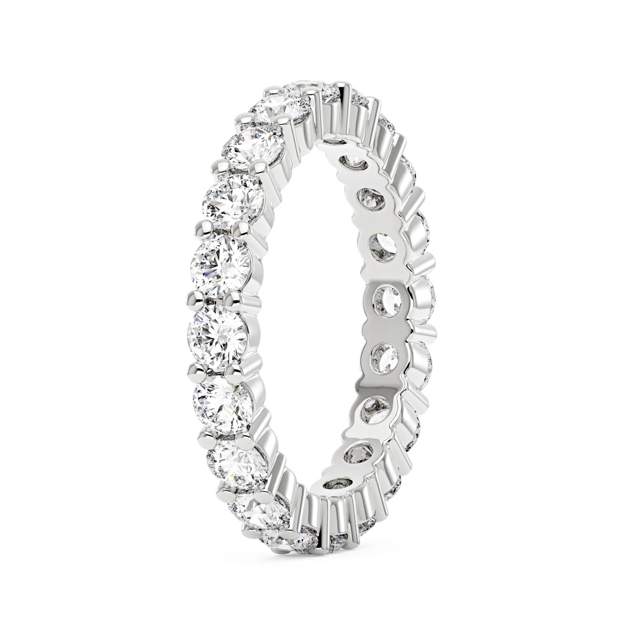 Round Cut Full Eternity Wedding Ring - Image 5